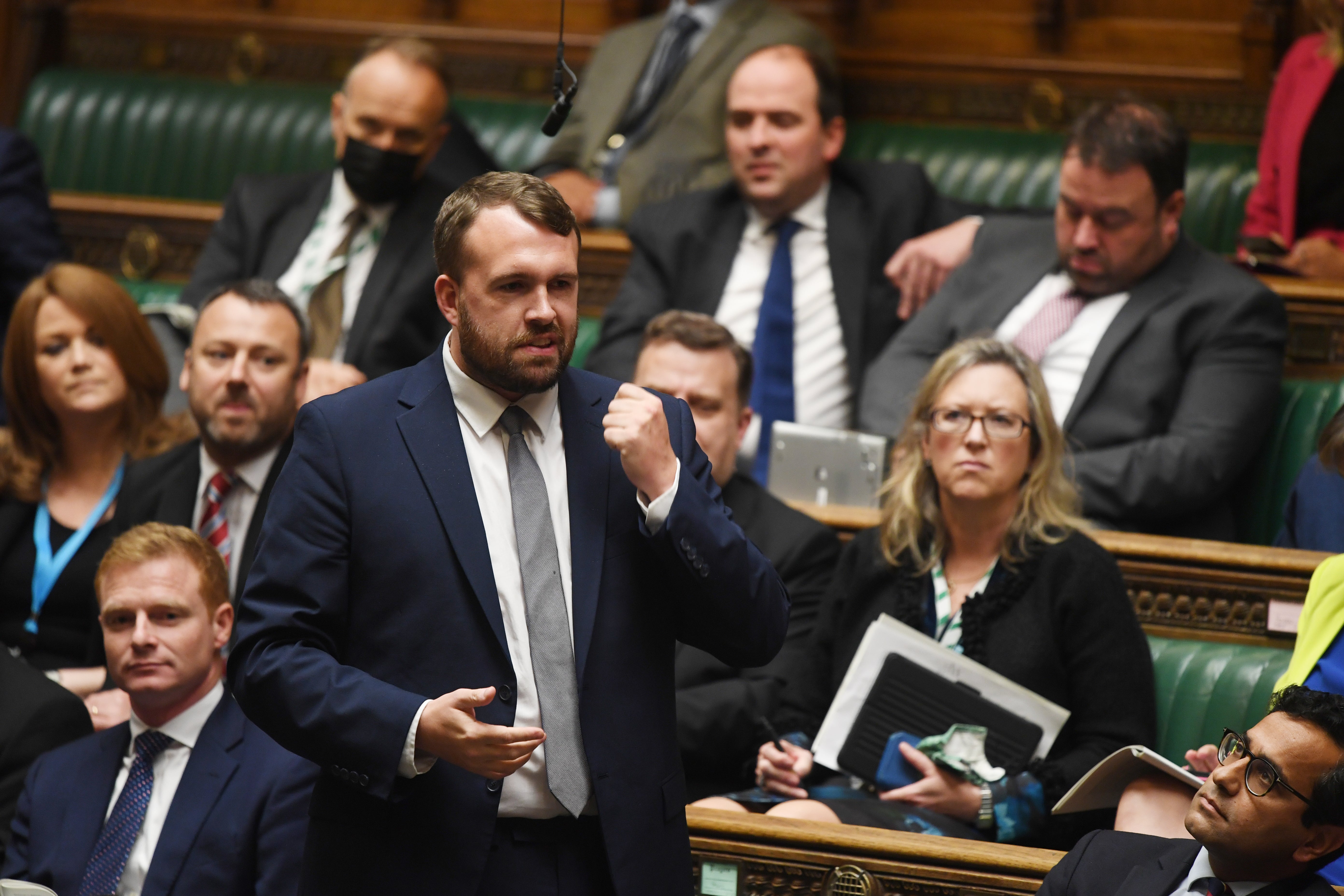 Jonathan Gullis during Prime Minister’s Questions at the House of Commons (UK Parliament/Jessica Taylor/PA)