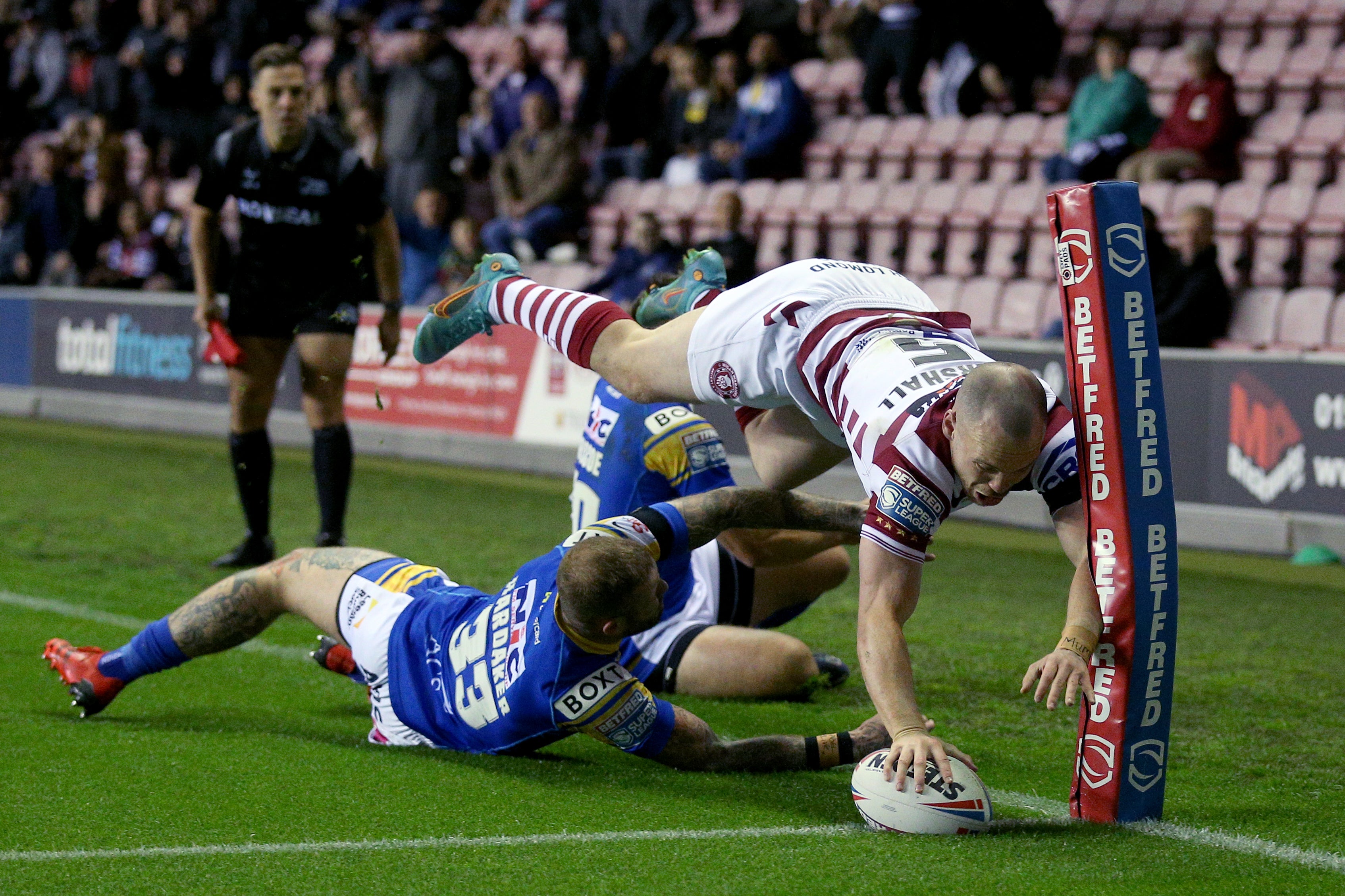 Liam Marshall scored the first try of the game (Nigel French/PA)