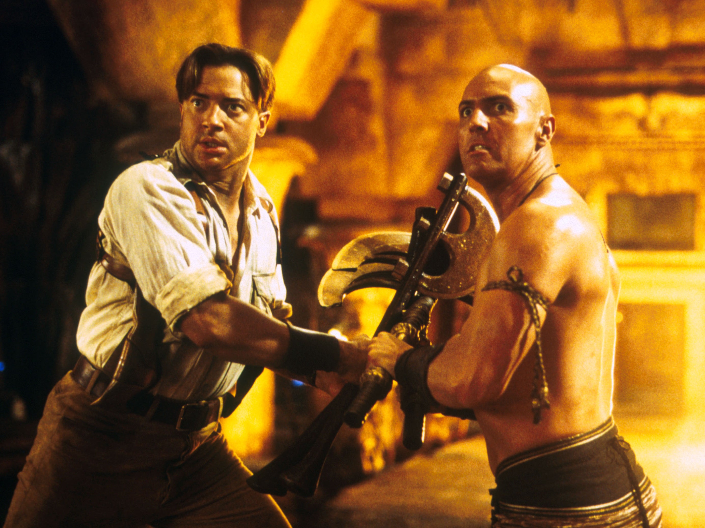 Brendan Fraser (left) and Arnold Vosloo in ‘The Mummy Returns’ (2001)