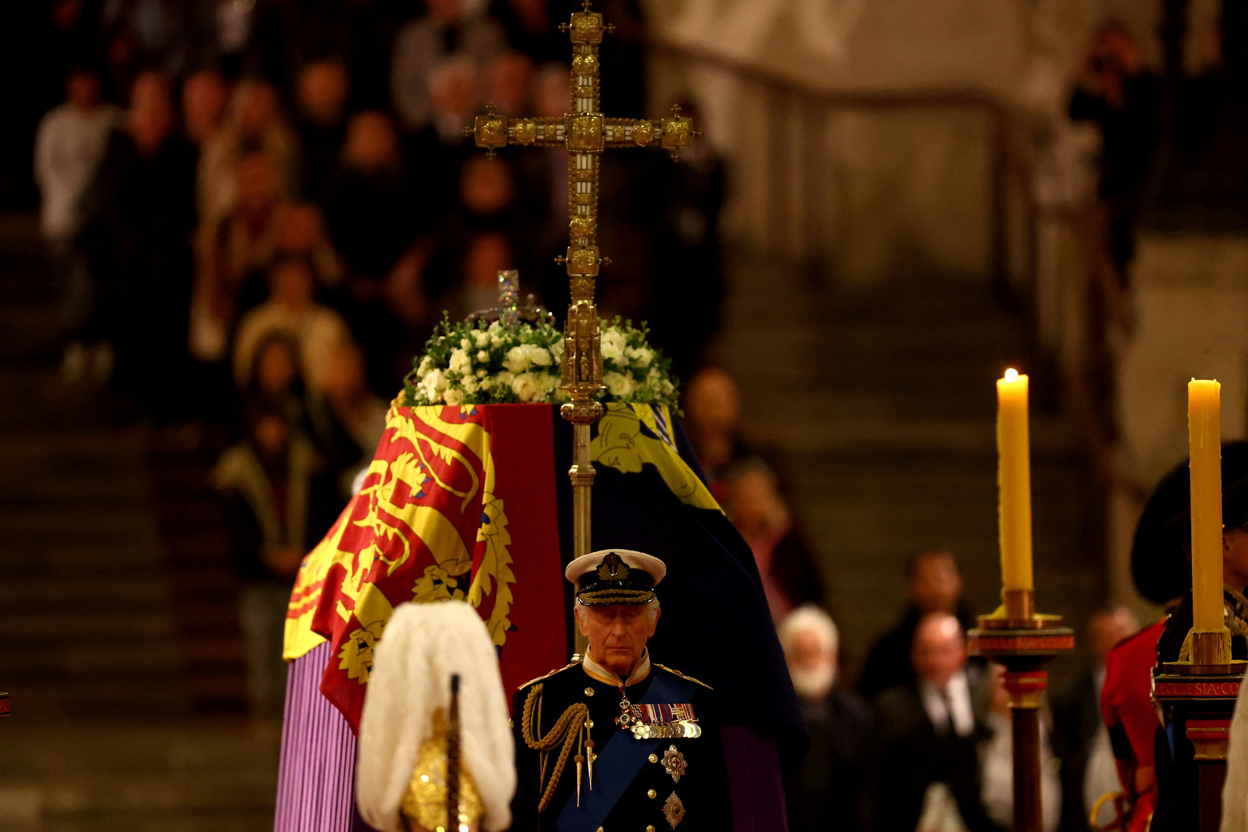 King Charles lll mounts a vigil, following the death of his mother