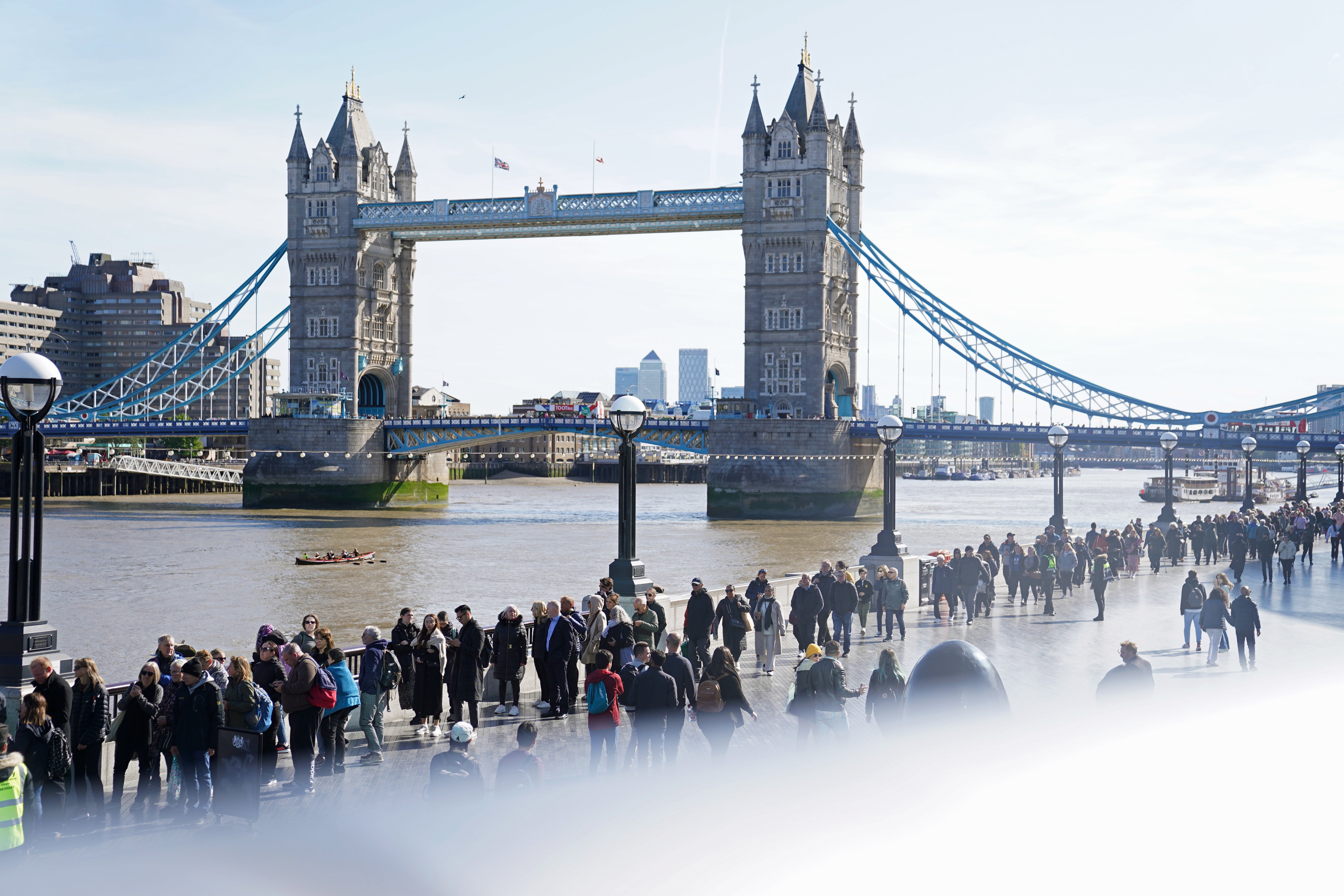 Members of the public in the queue near Tower Bridge (James Manning/PA)