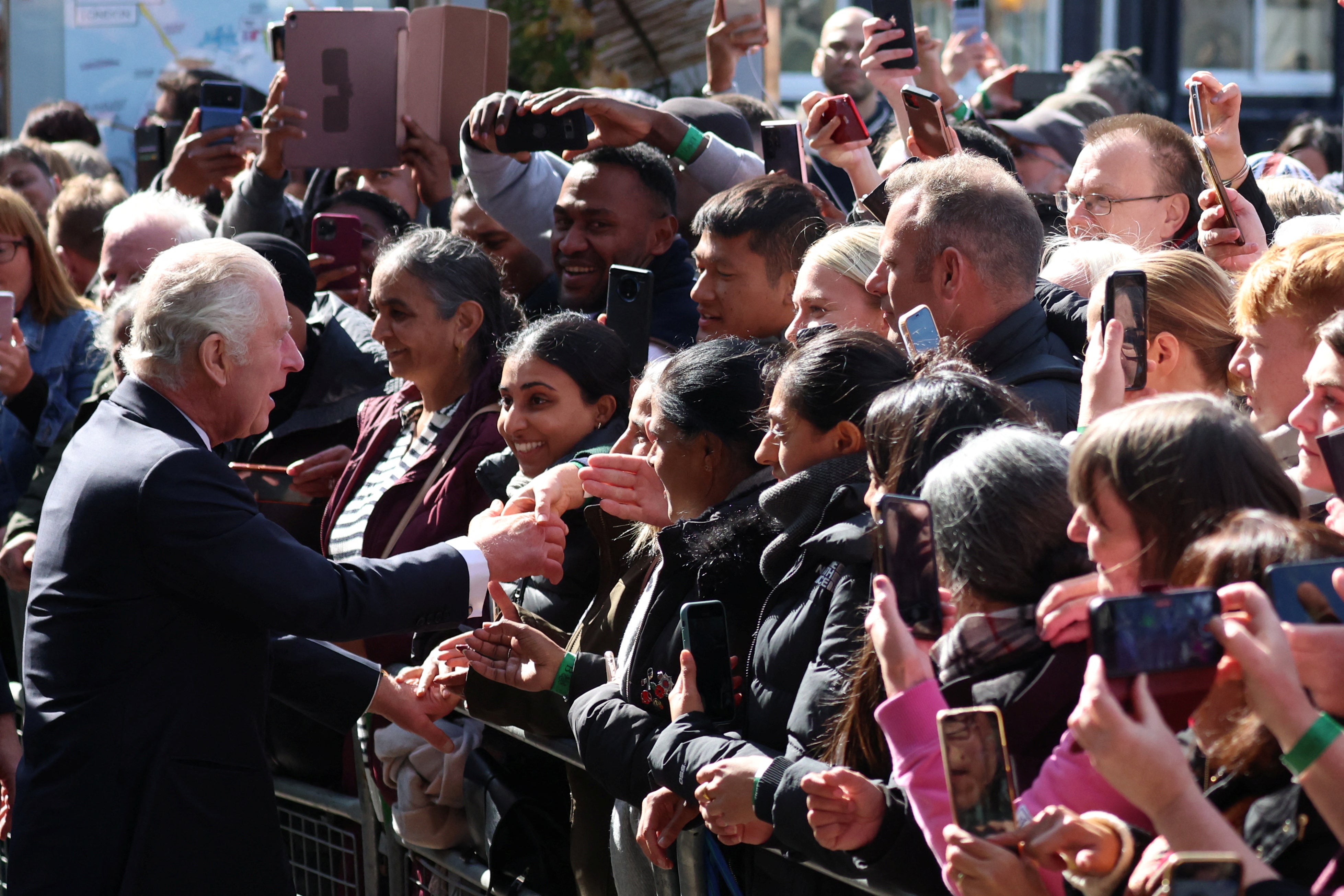 Visitors were emotional as the King made a surprise visit