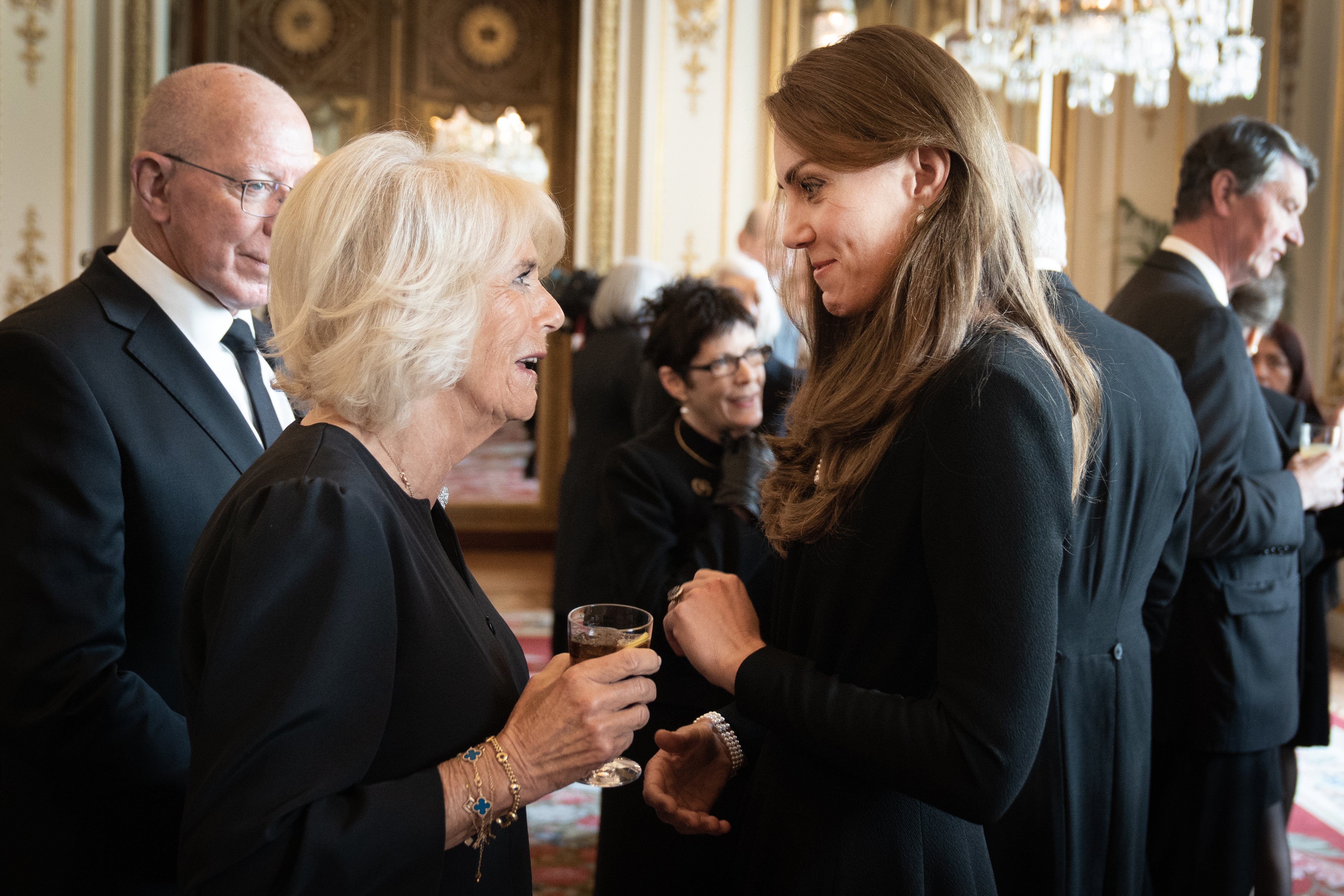 The Queen Consort and the Princess of Wales during a lunch held for governors-general of the Commonwealth realms at Buckingham Palace (Stefan Rousseau/PA)