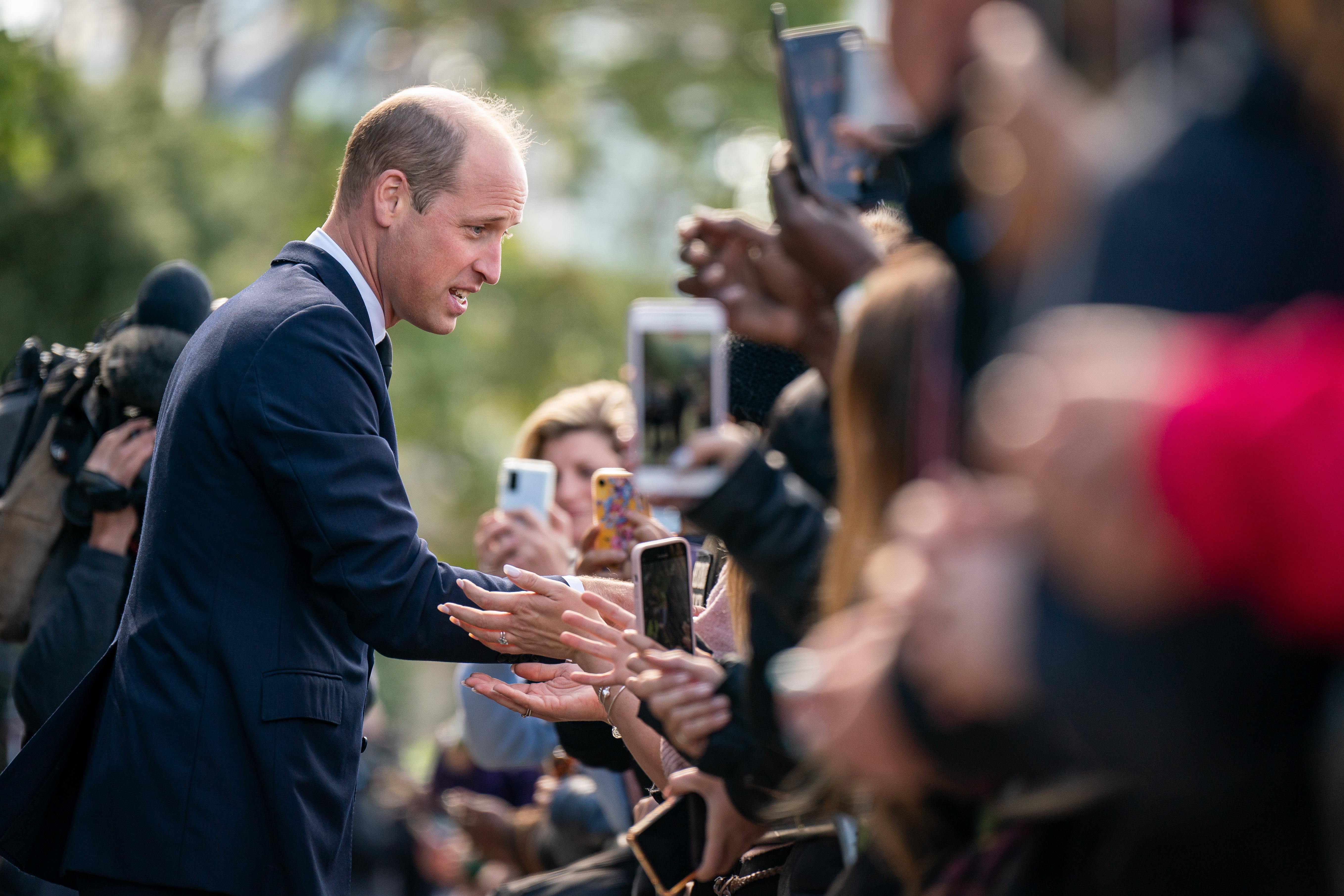 The Prince of Wales met members of the public in the queue on Saturday