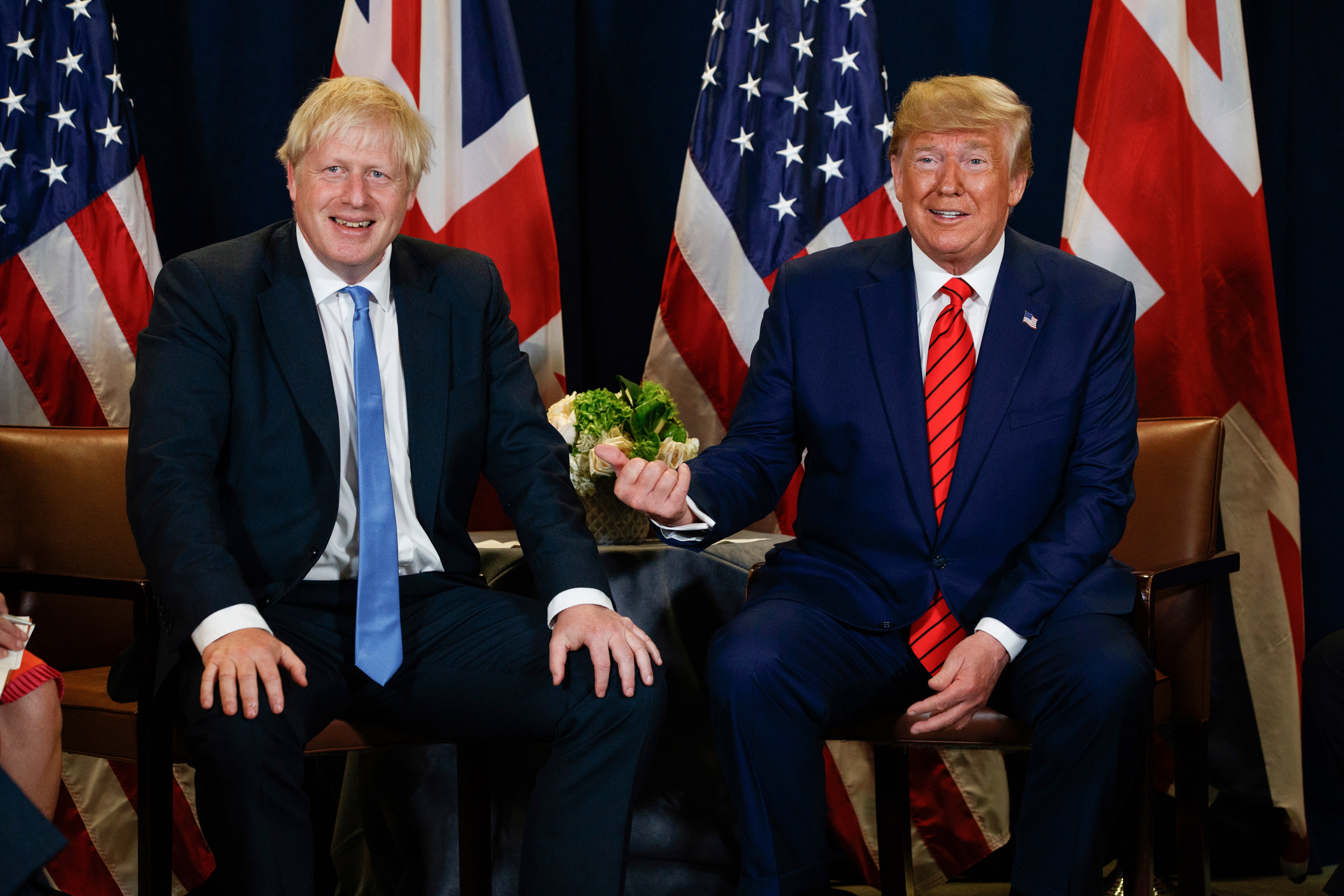 Boris Johnson with Donald Trump in 2019