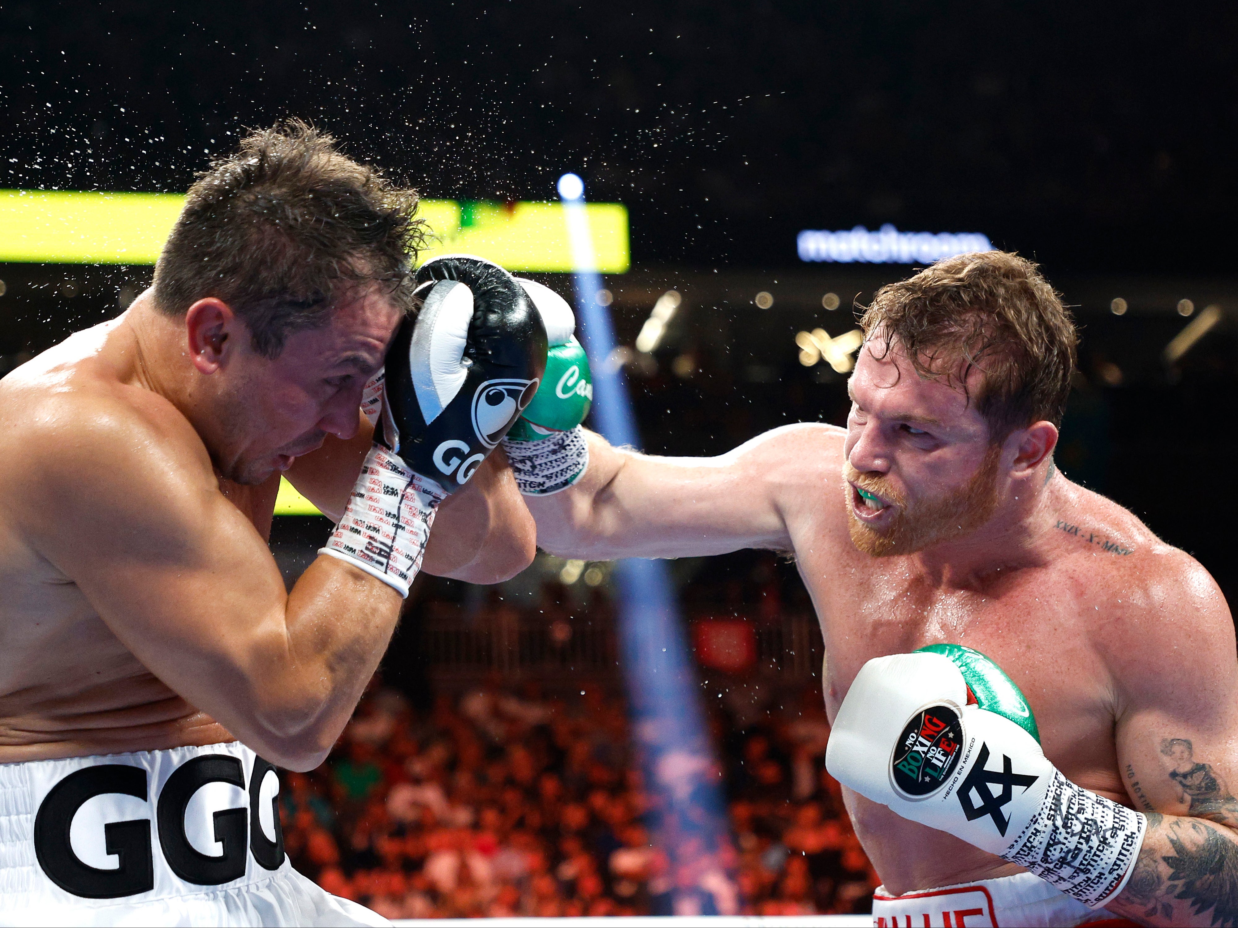 Saul ‘Canelo’ Alvarez (right) was a unanimous-decision winner against Gennady Golovkin