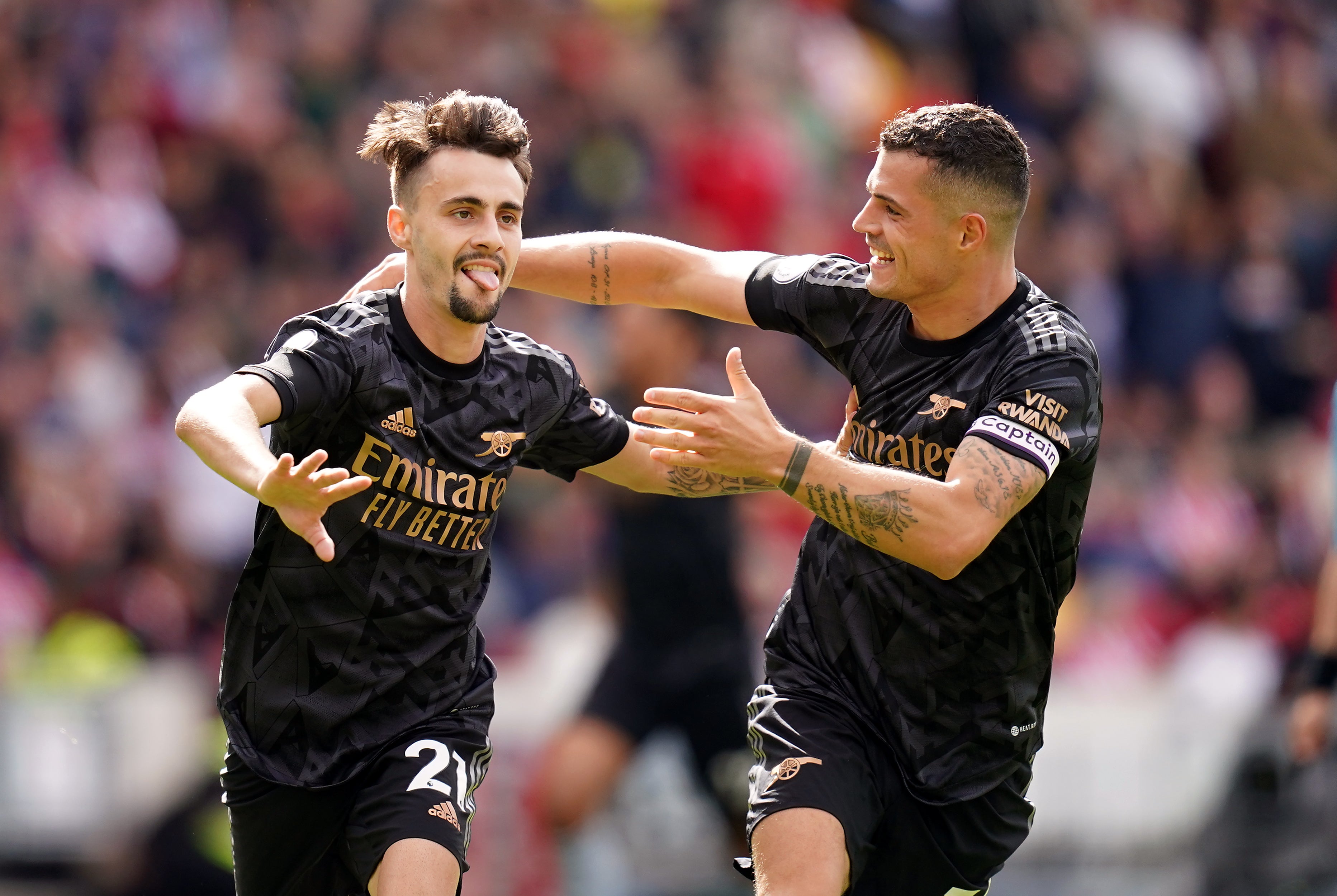 Fabio Vieira scored his first Arsenal goal (John Walton/PA)