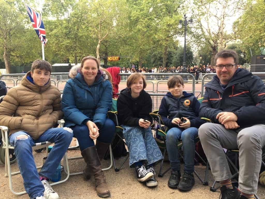 The Smith family: Leo, mum Amy, Kay, Monty and dad Dominic