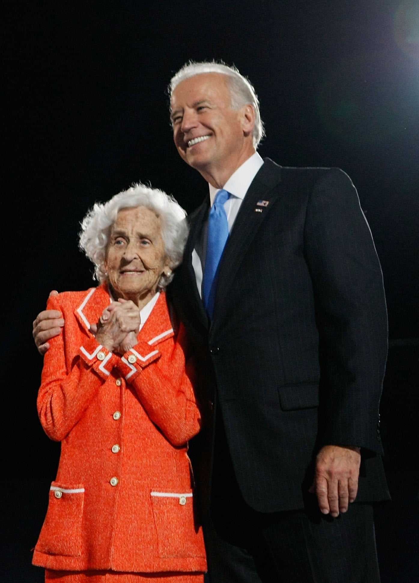 Joe Biden and his mother Jean in Chicago on election night, 2008