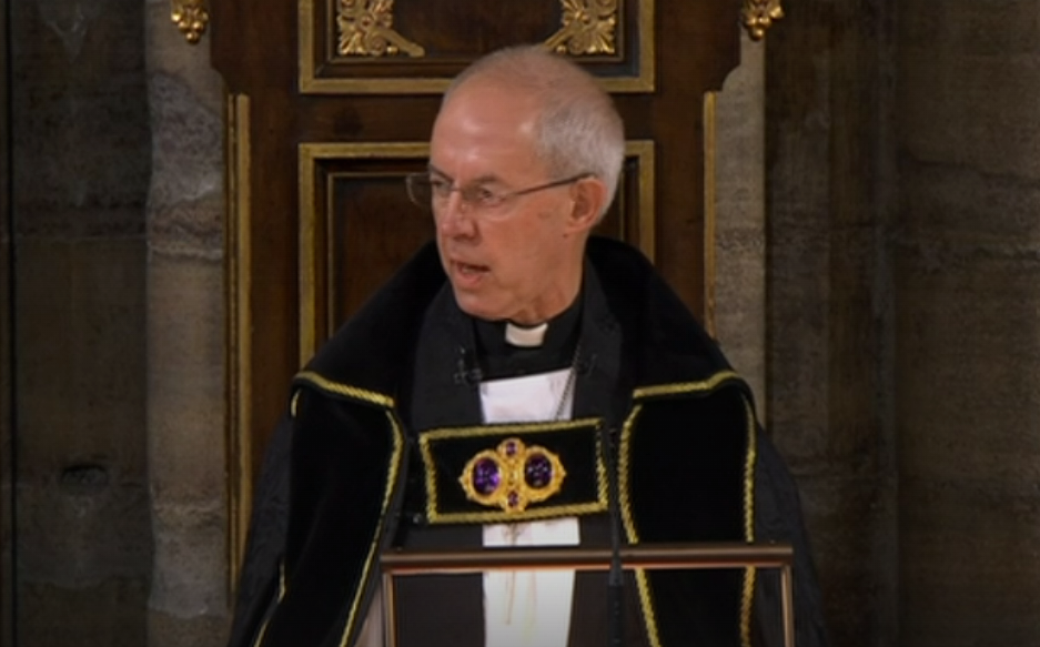 Justin Welby speaking at the Queen’s funeral