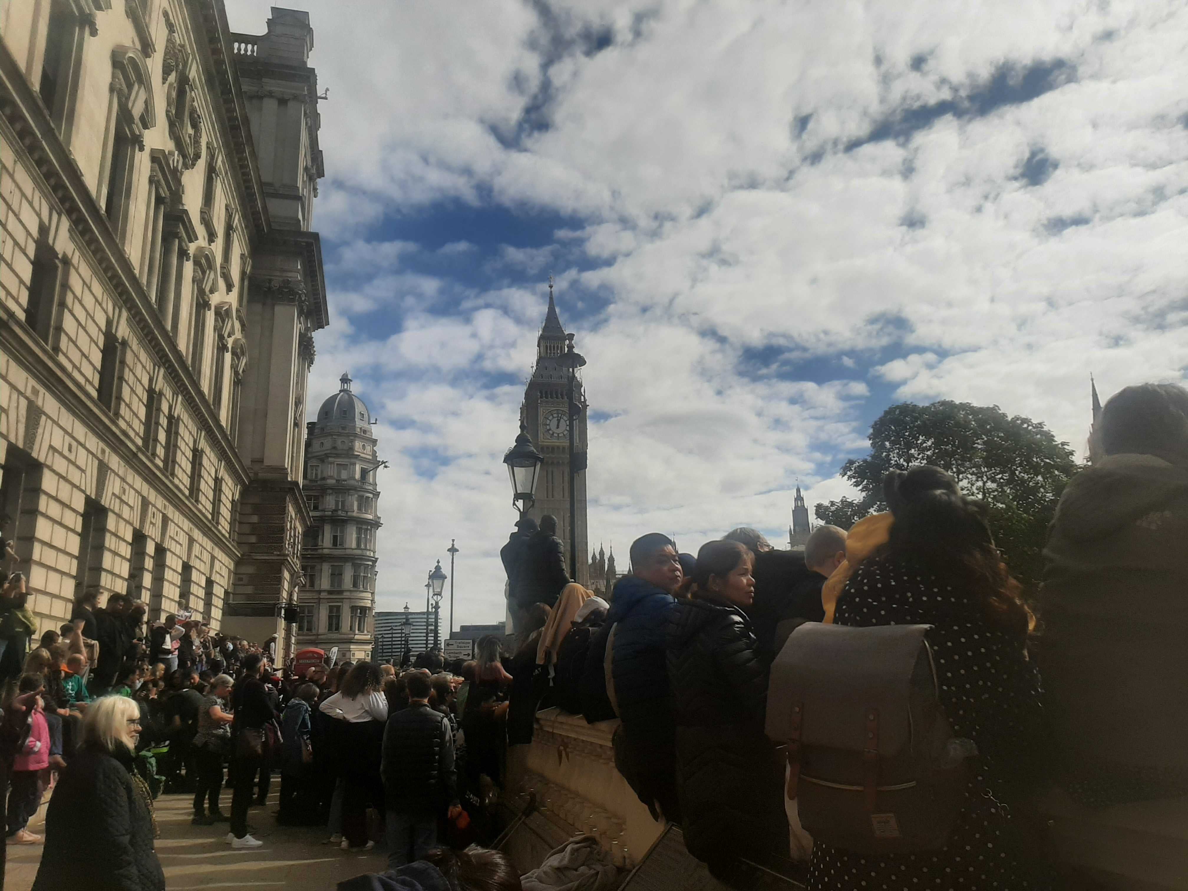 Crowds jostle for position at Parliament Square