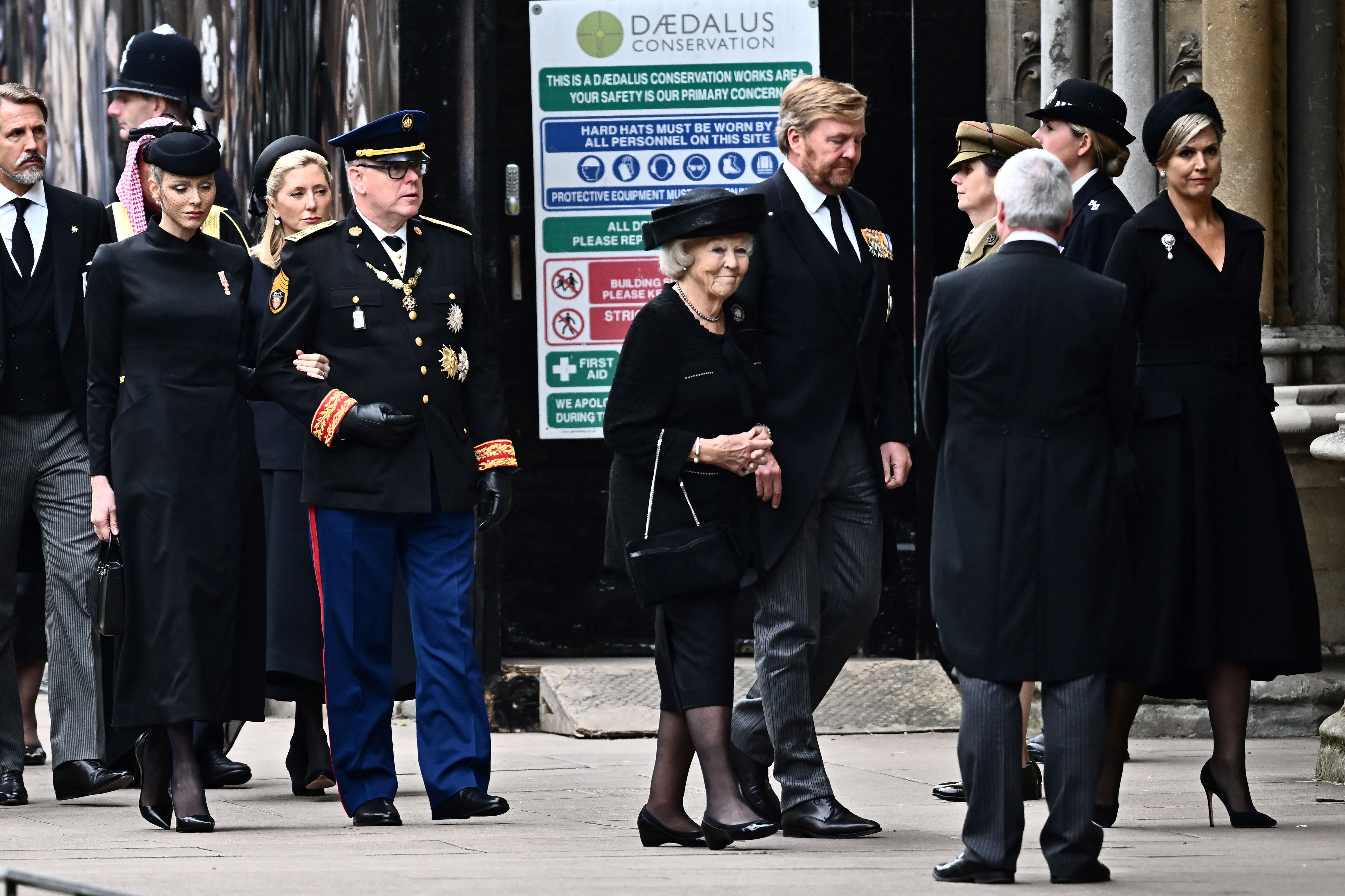 Princess Charlene wears black ankle-length dress to Queen’s funeral