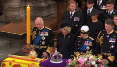 Prince Edward wipes away tears during Queen’s funeral