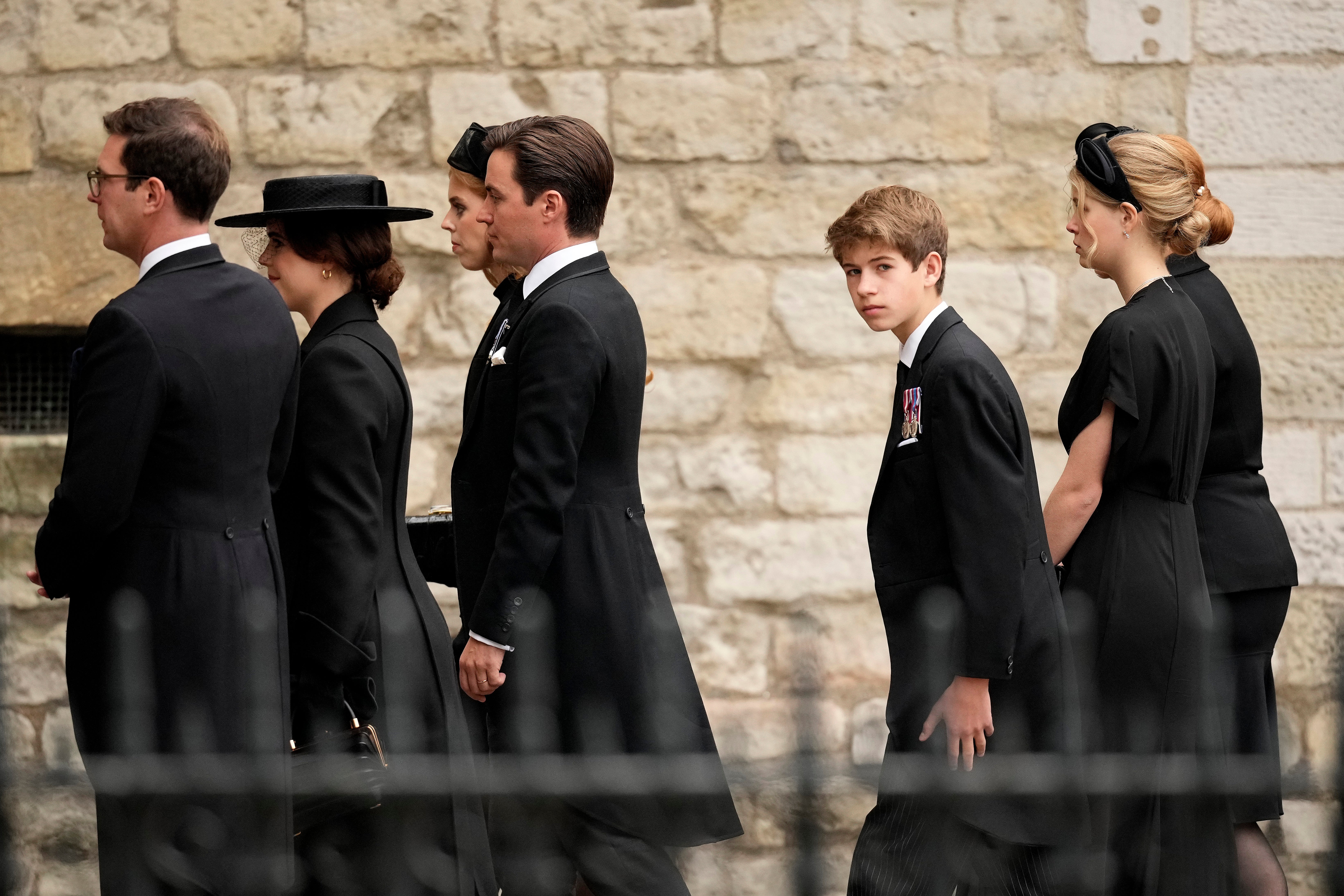 Viscount Severn and Lady Louise Windsor arrive at Westminster Abbey