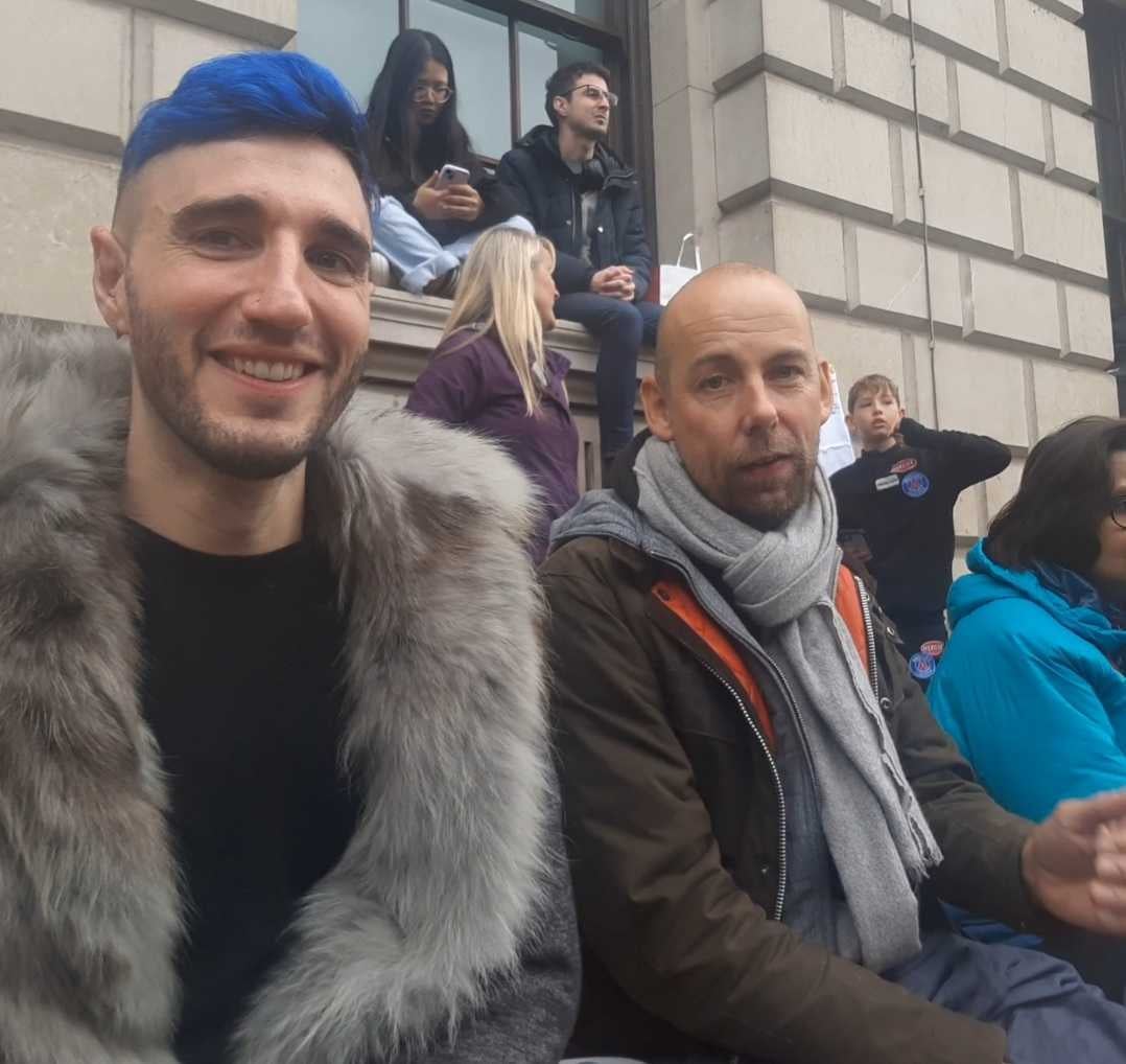 Francis Campbell and Ian Rees stayed overnight in Parliament Square to get a good spot