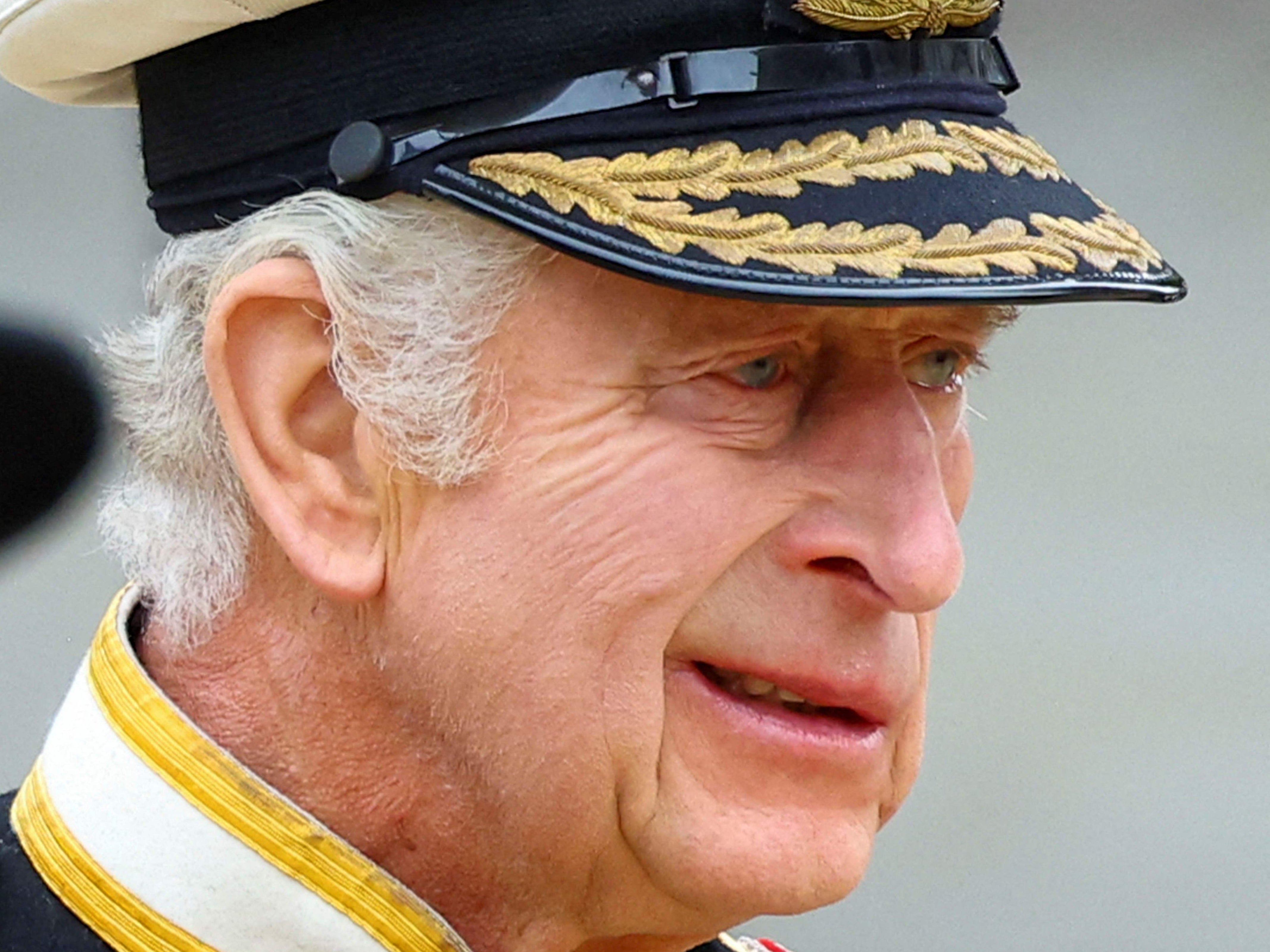 King Charles appeared to well up as he followd the Queen’s coffin into the Abbey