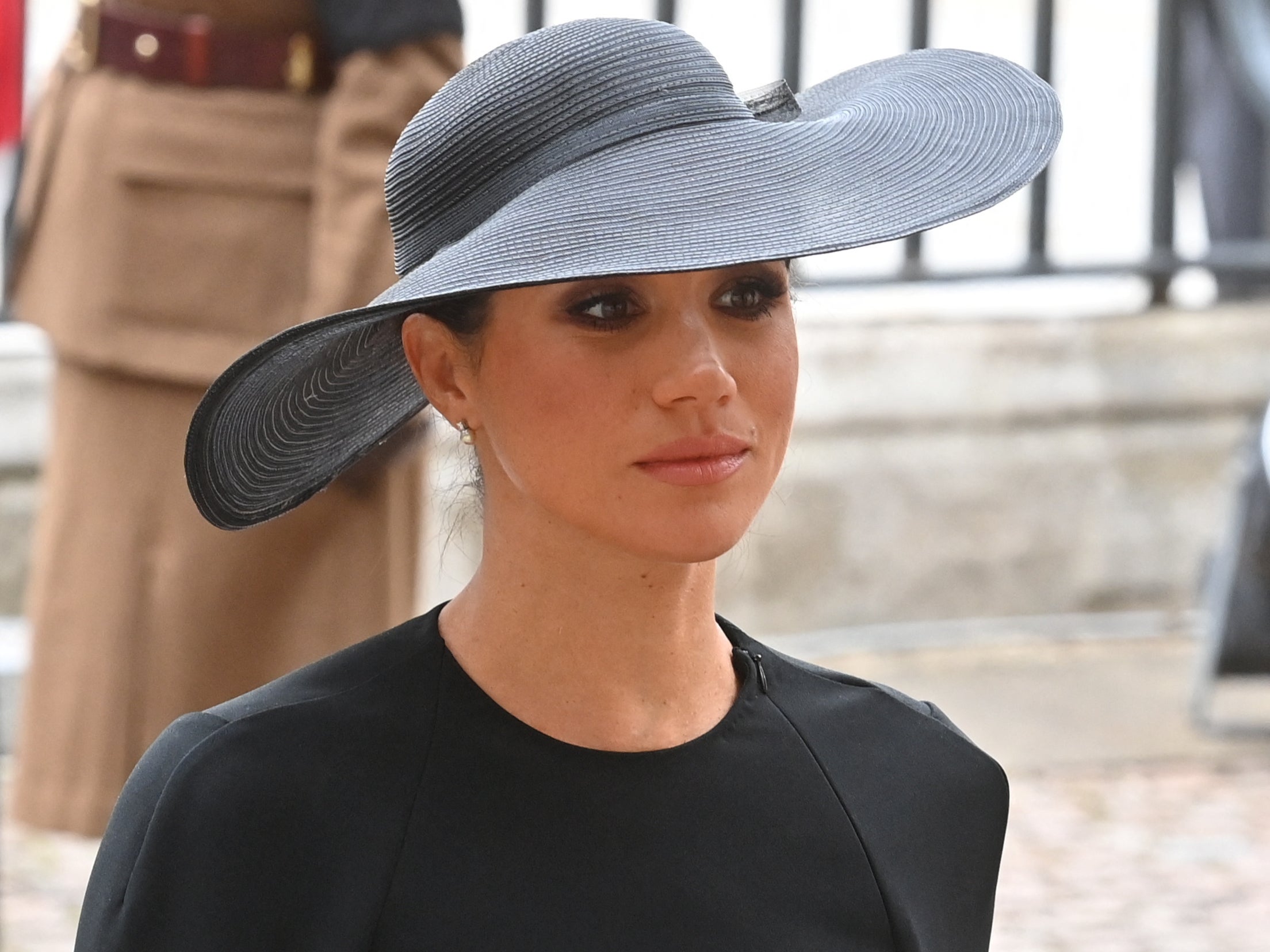 Meghan, Duchess of Sussex, arrives at Westminster Abbey for the funeral of Queen Elizabeth II