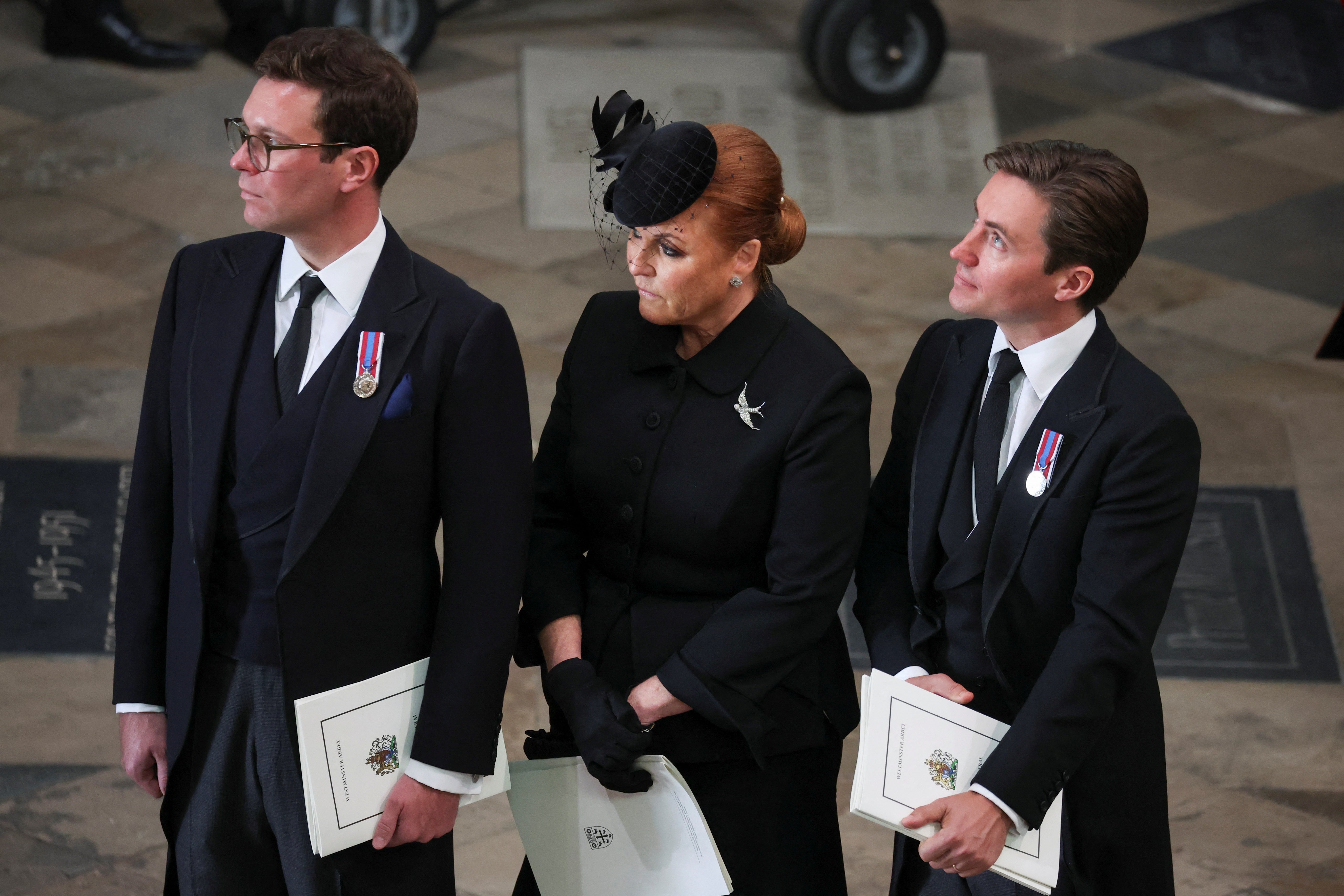 The Duchess of York, Edoardo Mapelli Mozzi and Jack Brooksbank attended the state funeral