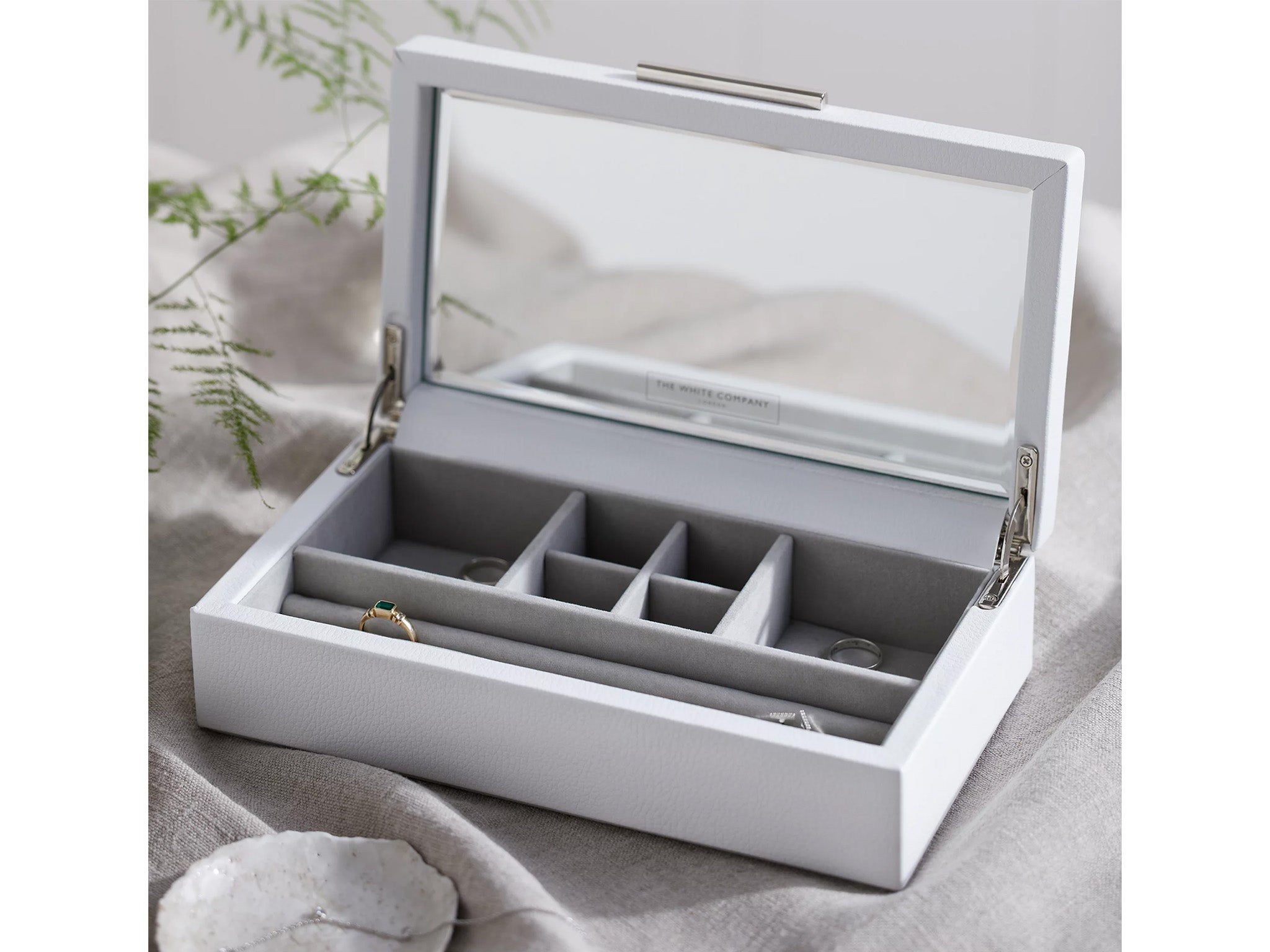 The White Company leather medium jewellery box