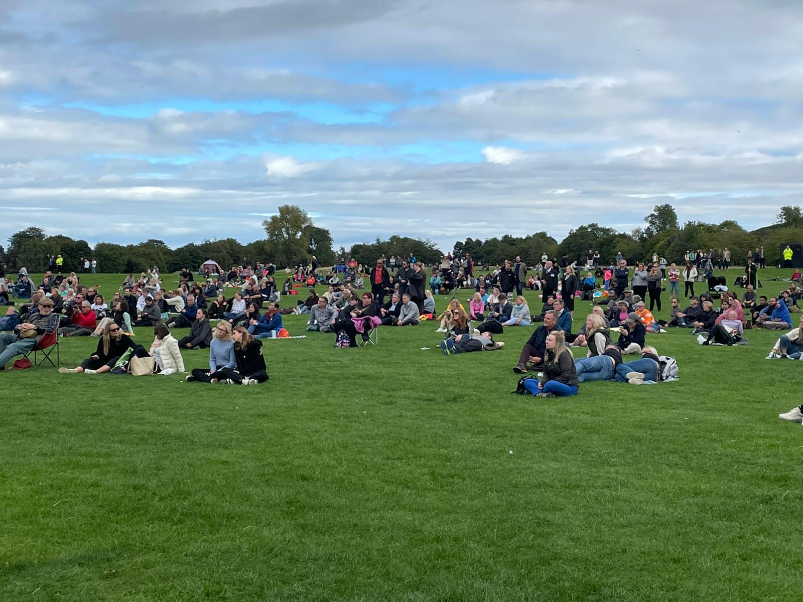 Mourners as Holyrood Park (Lauren Gilmour/PA)