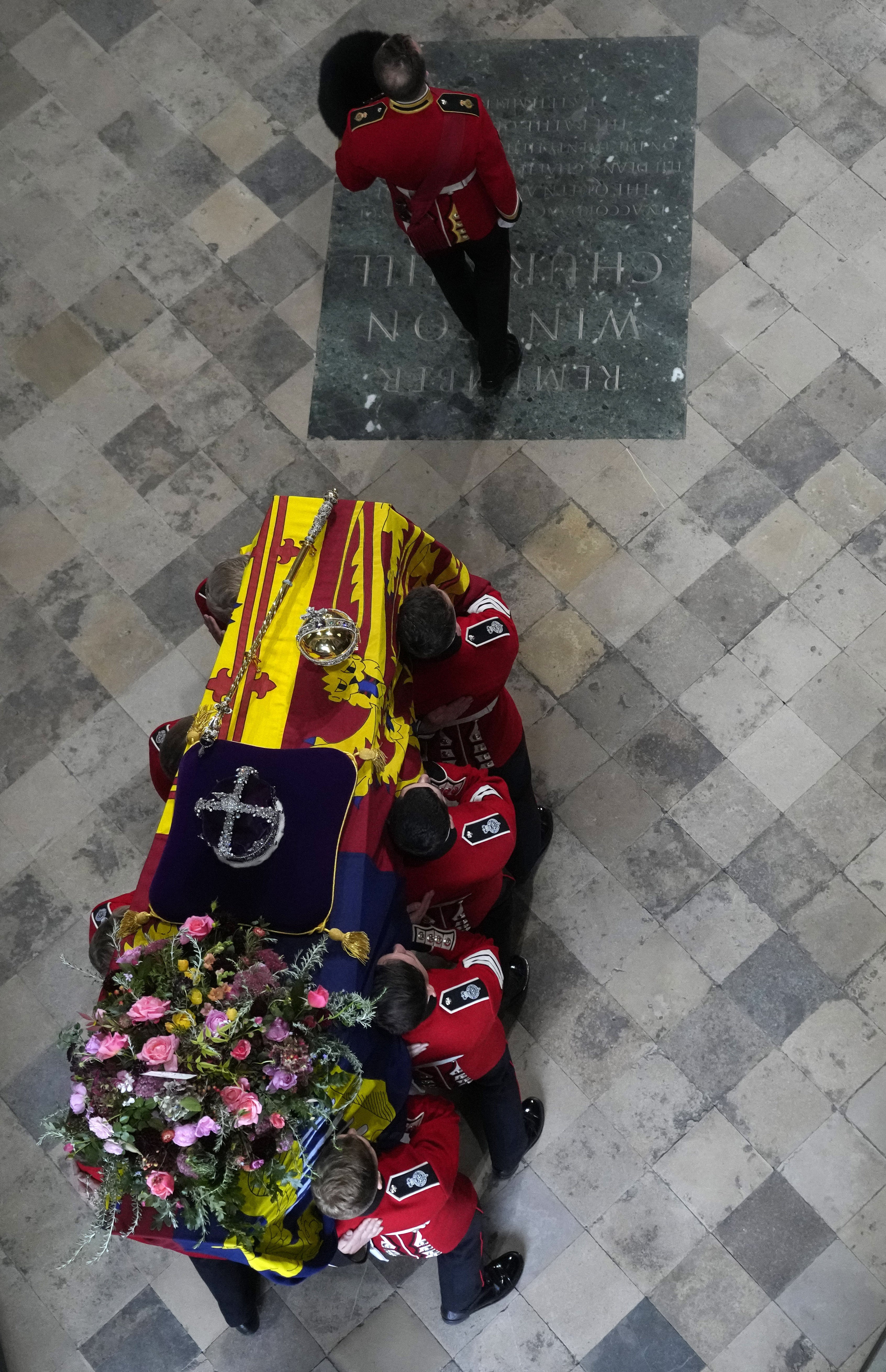 The coffin is carried into Westminster Abbey (Frank Augstein/PA)