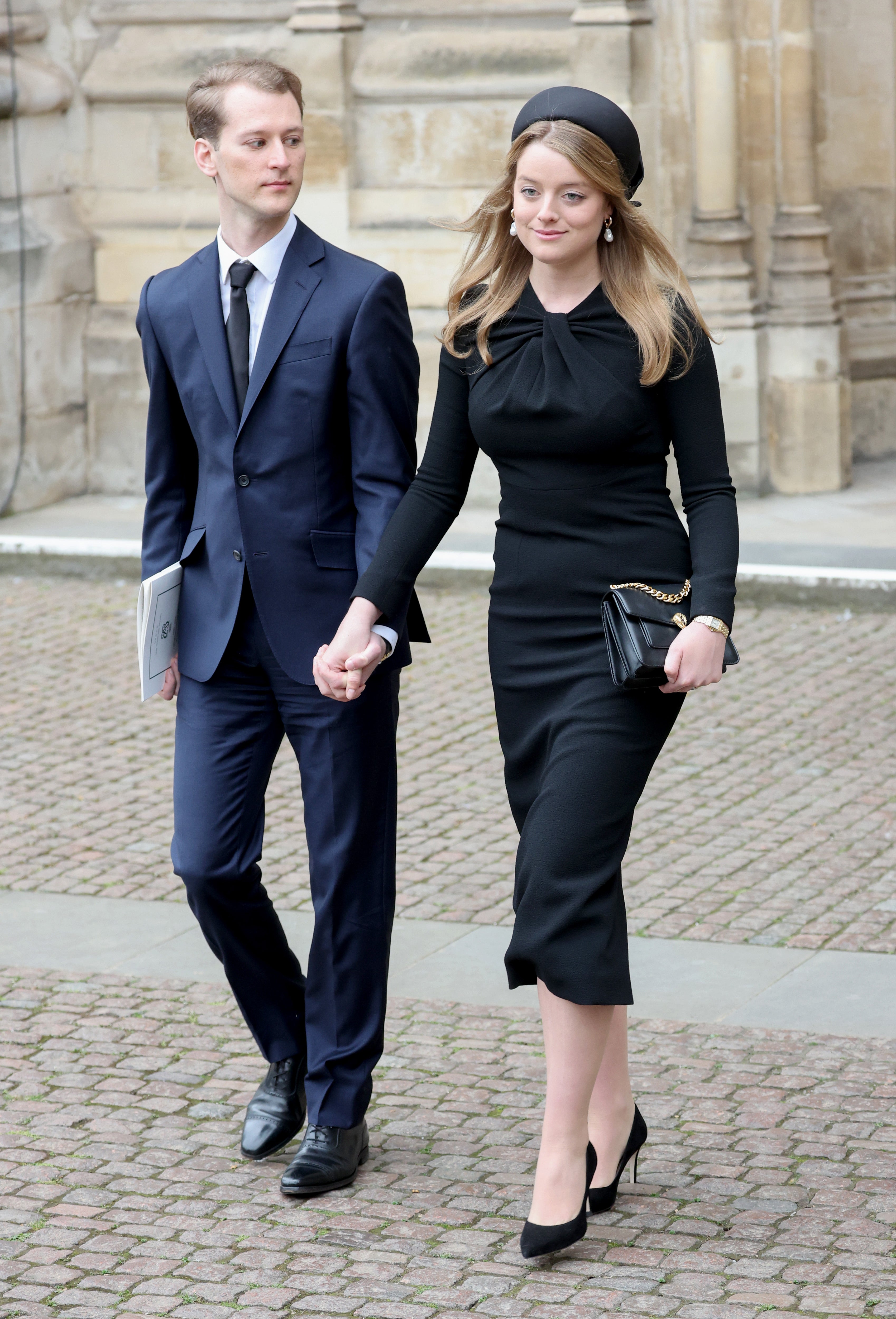 Flora Alexandra Ogilvy departs the memorial service for the Duke Of Edinburgh at Westminster Abbey on March 29, 2022