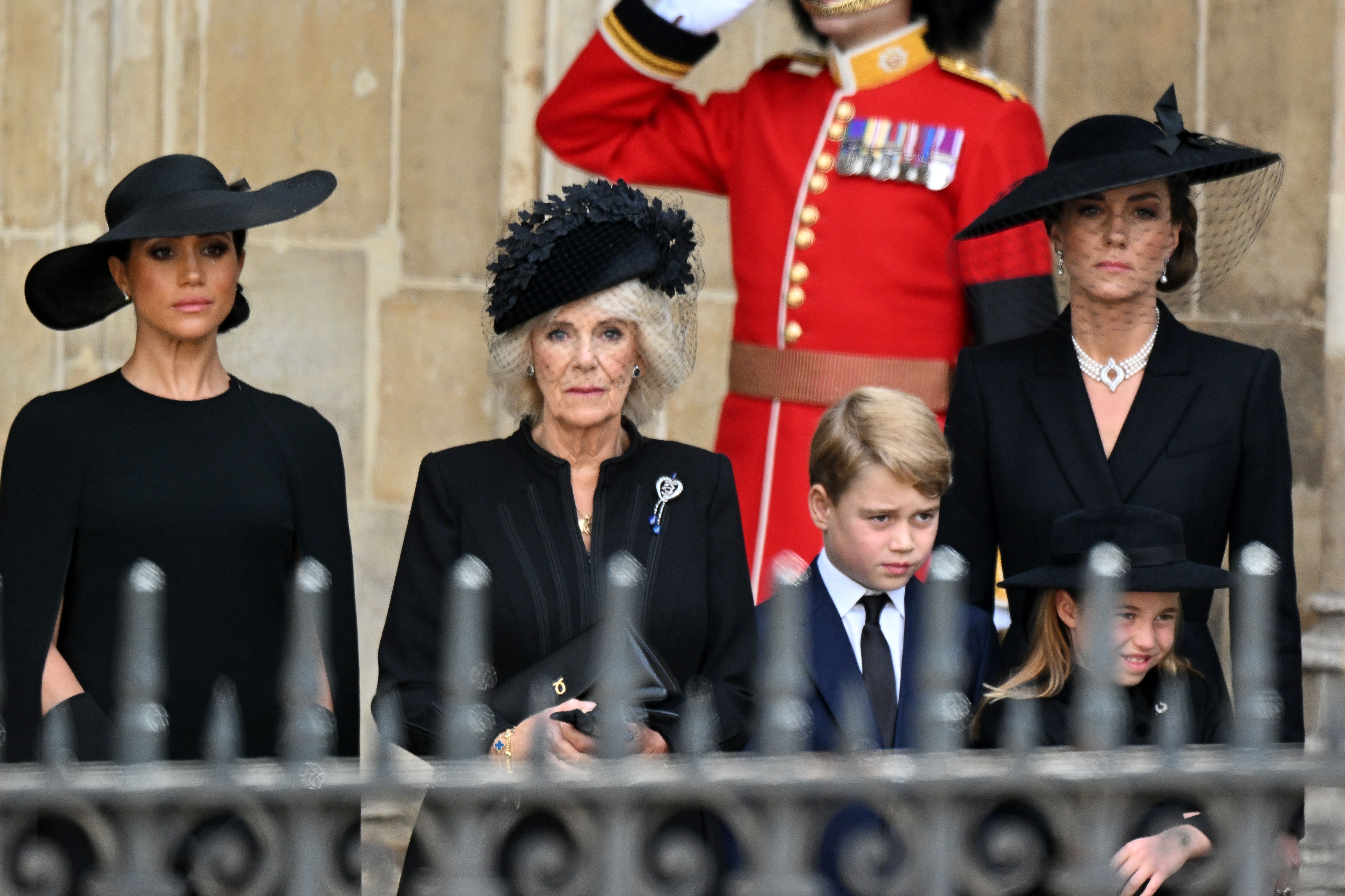 The royal family after the funeral service