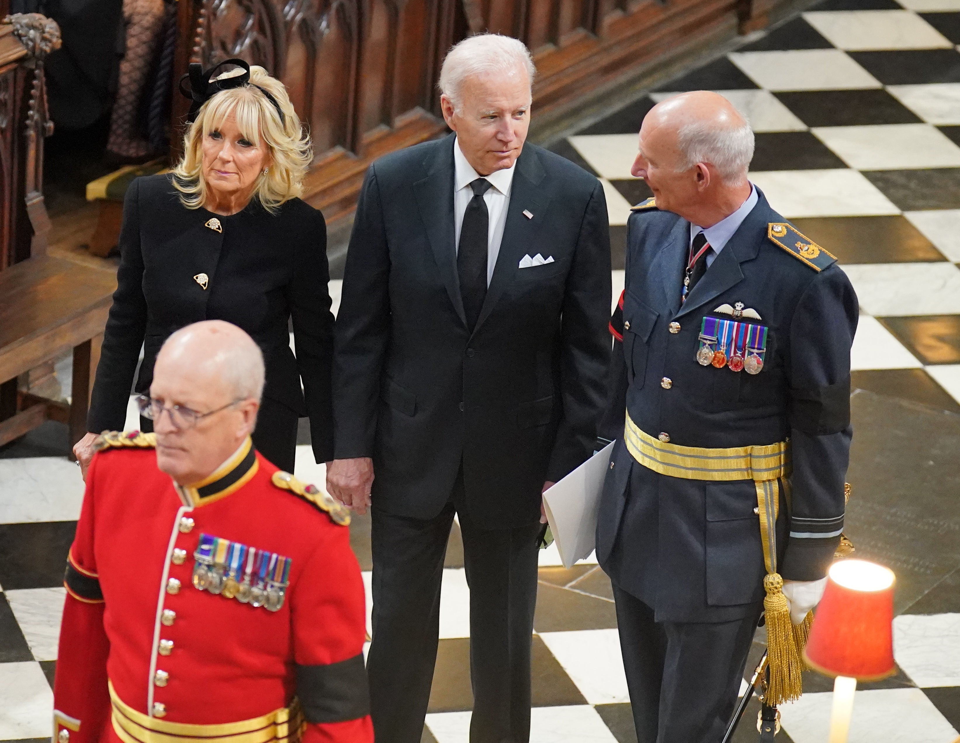 US President Joe Biden and wife Dr Jill Biden arrive at Westminster Abbey