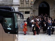 ‘School trip energy’: World leaders take bus to Queen’s funeral as Joe Biden arrives in armoured limousine