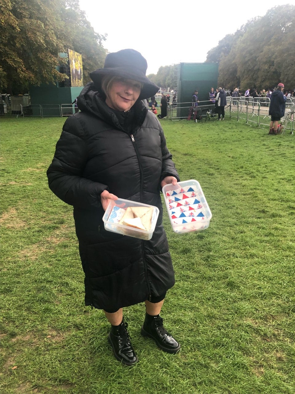 Teresa Yates with her leftover marmalade sandwiches