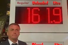 Brazil president Jair Bolsonaro films his shock at UK petrol prices on trip for Queen’s funeral