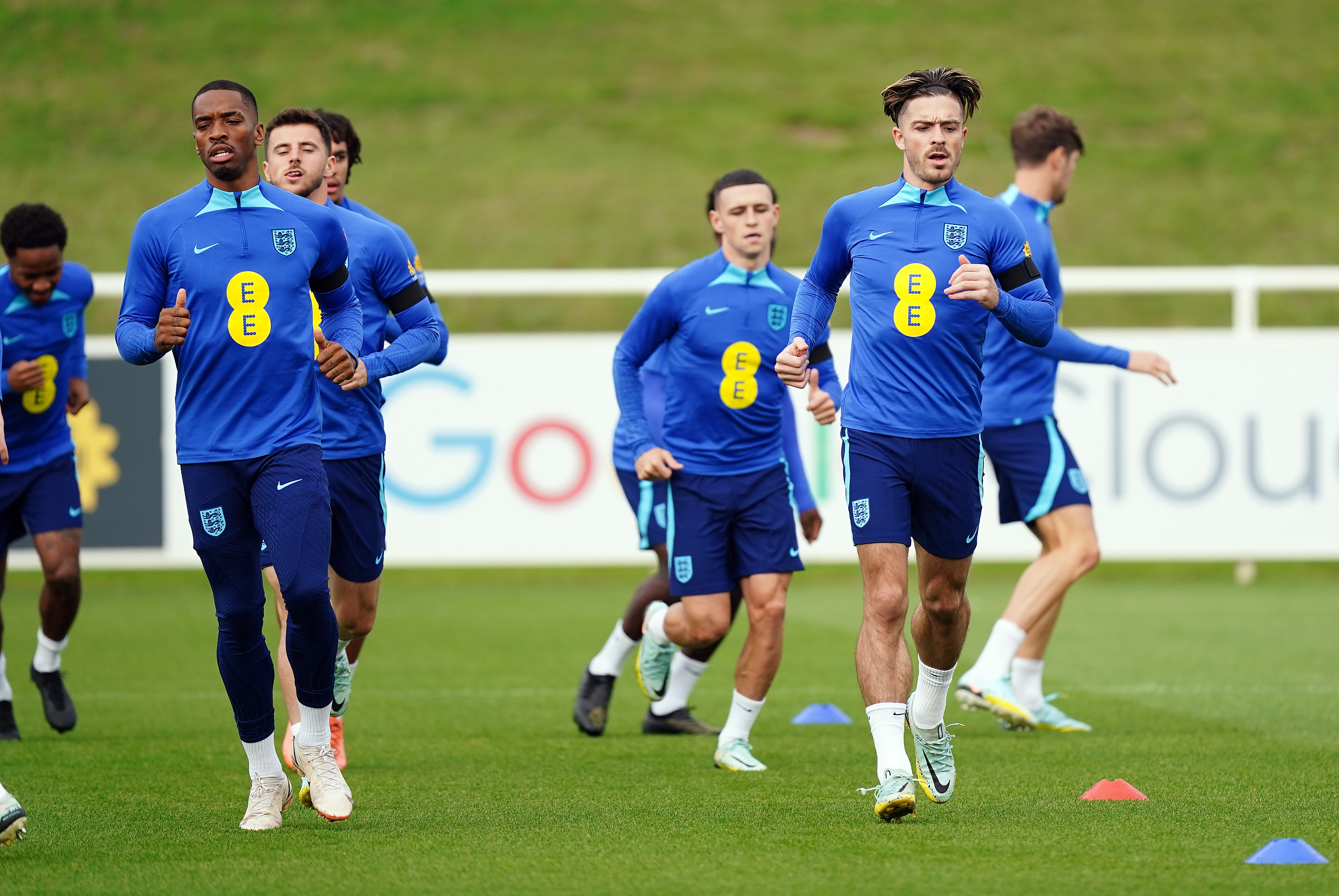 England’s Ivan Toney (left) and Jack Grealish (right) this week (Mike Egerton/PA)