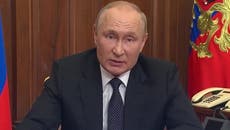 Vladimir Putin accuses the west of ‘nuclear blackmail’ in rare national address