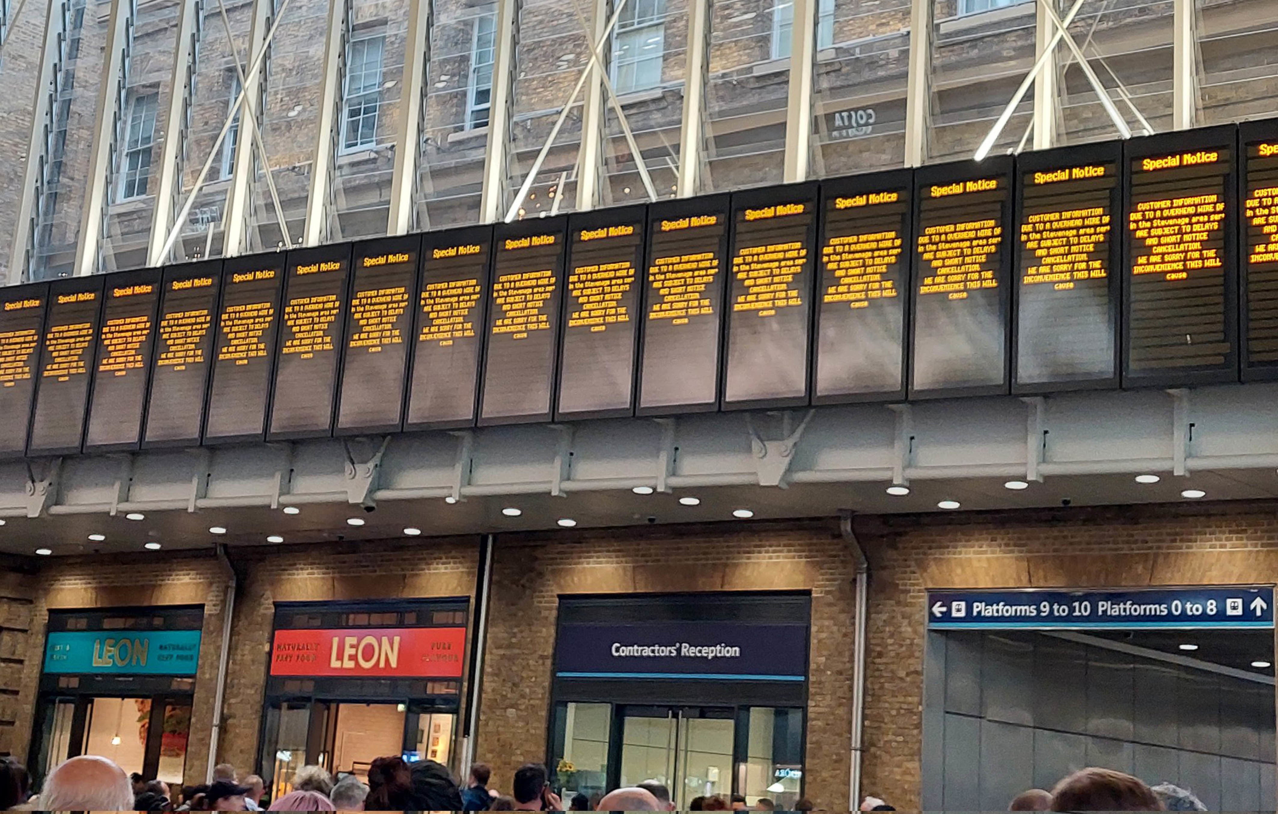 London rail services are being disrupted by damage to overhead electric wires for the third consecutive day (Jay Holmes/PA)