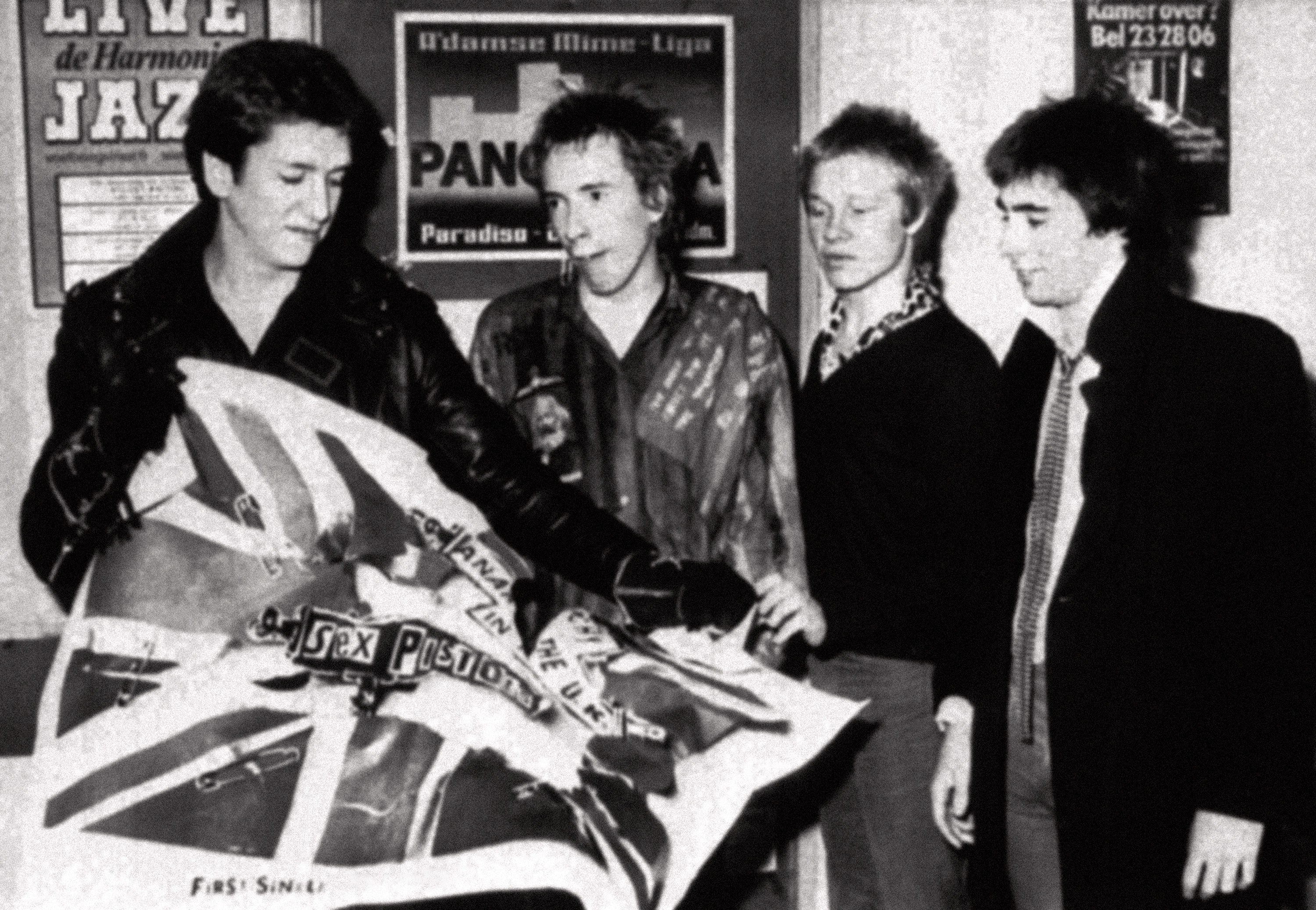 The Sex Pistols (Lydon second from left) at their first gig in 1975