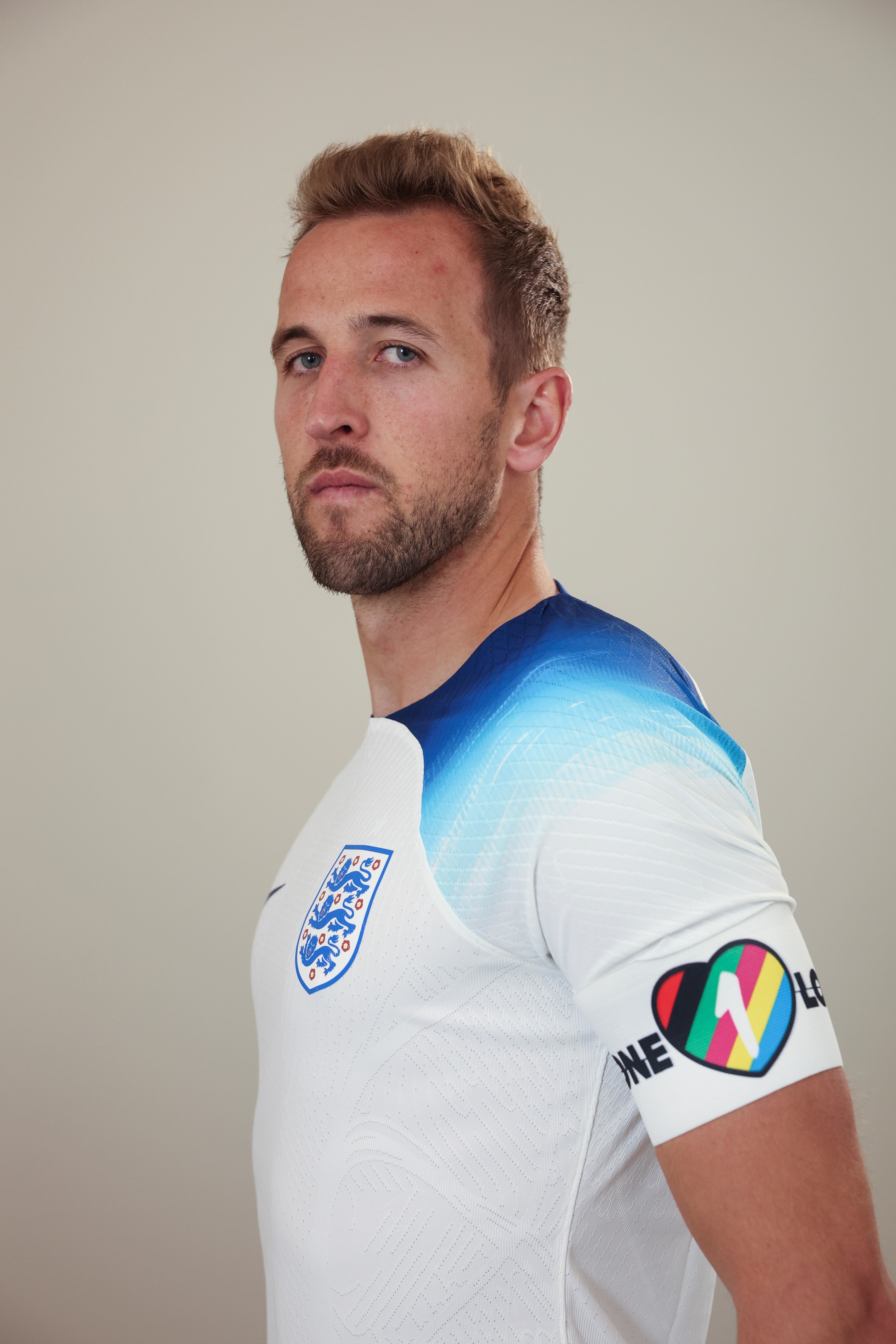 Harry Kane wearing a OneLove captain’s armband (The FA)