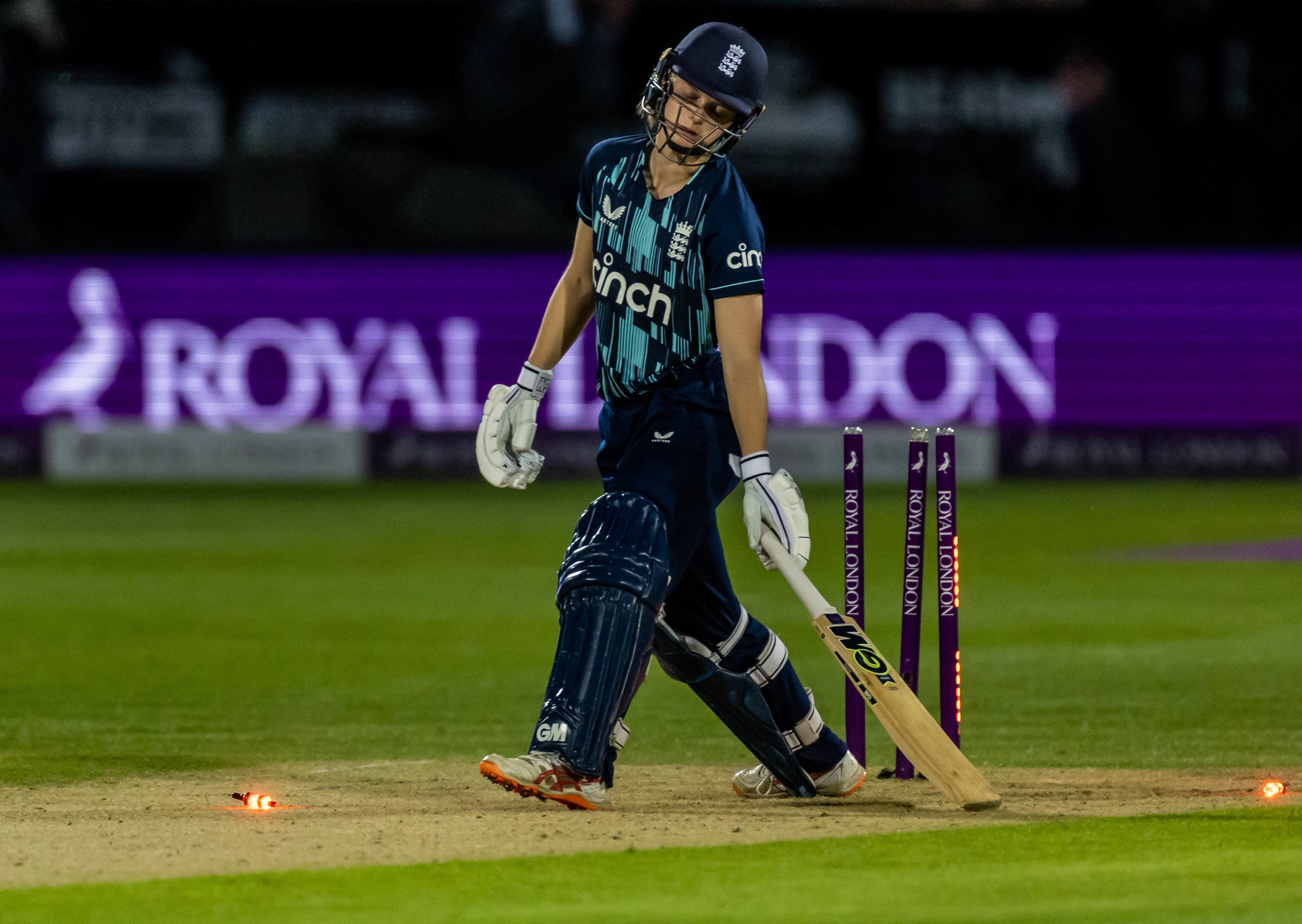 Amy Jones was removed for 39 runs as England slid to a series defeat (Steven Paston/PA)