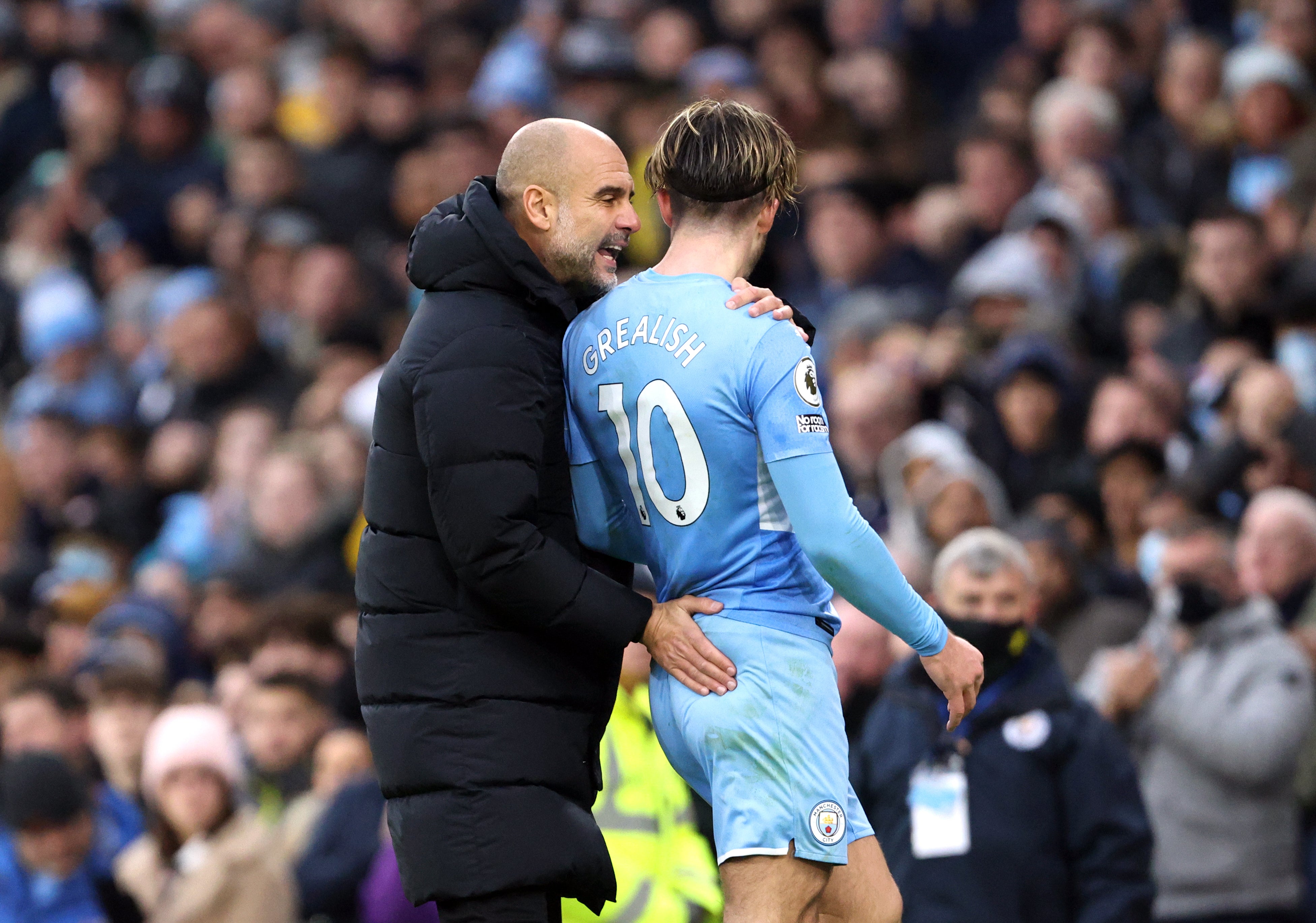 Jack Grealish says Pep Guardiola has been telling him to keep the ball as much as he can (Richard Sellers/PA)