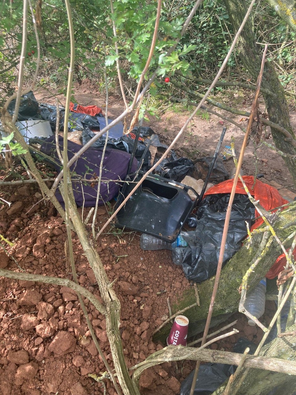 Plastic chairs and coffee cups were among the waste