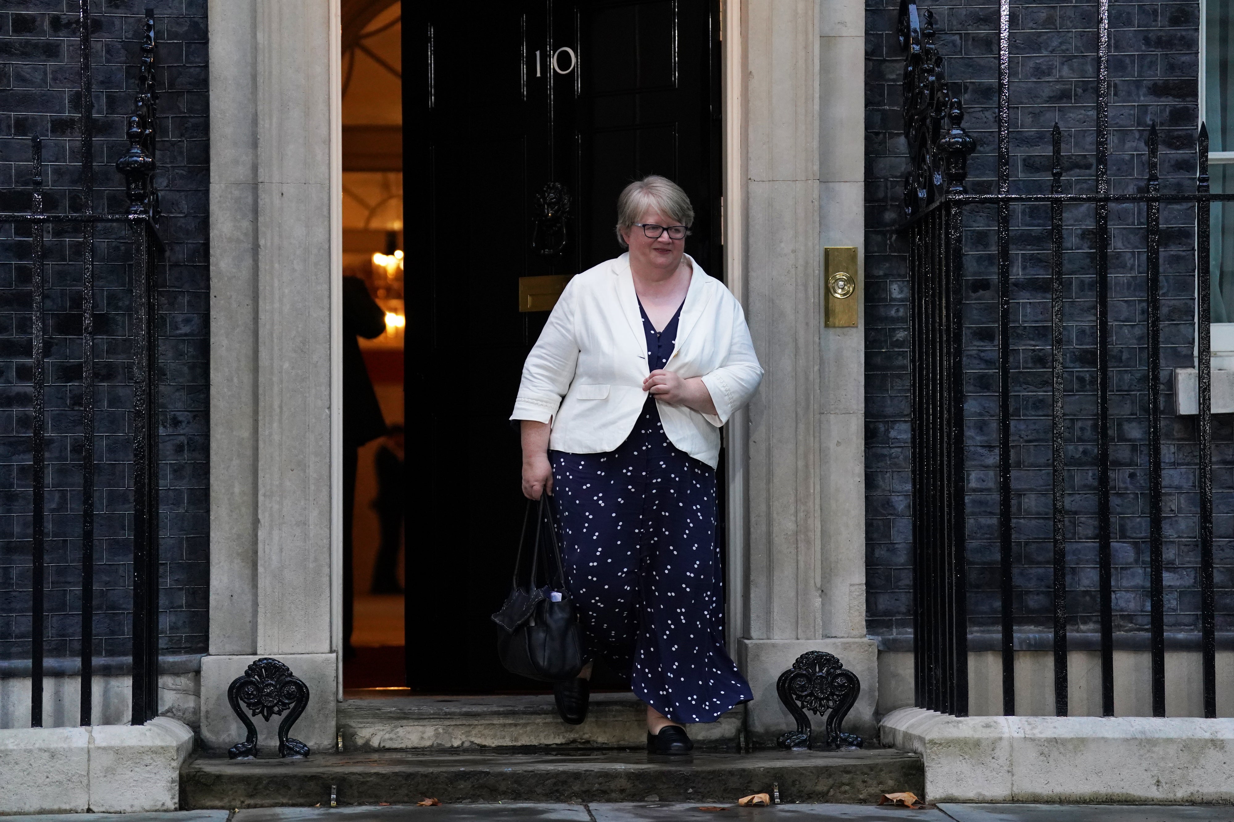 Newly installed Health Secretary and Deputy Prime Minister Therese Coffey leaving Downing Street, London (PA)