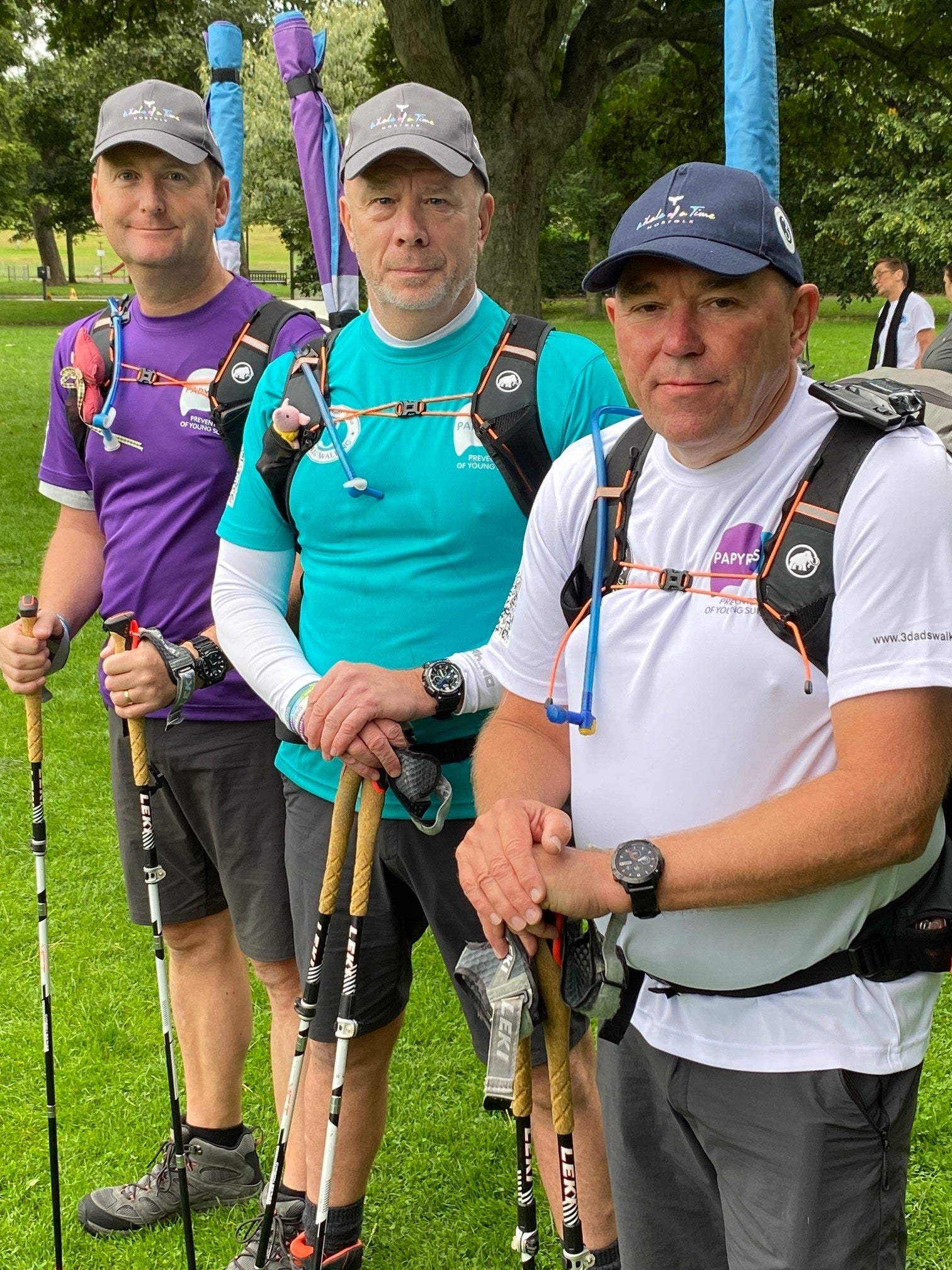 Tim Owen, Mike Palmer and Andy Airey setting off in Edinburgh (Papyrus/PA)