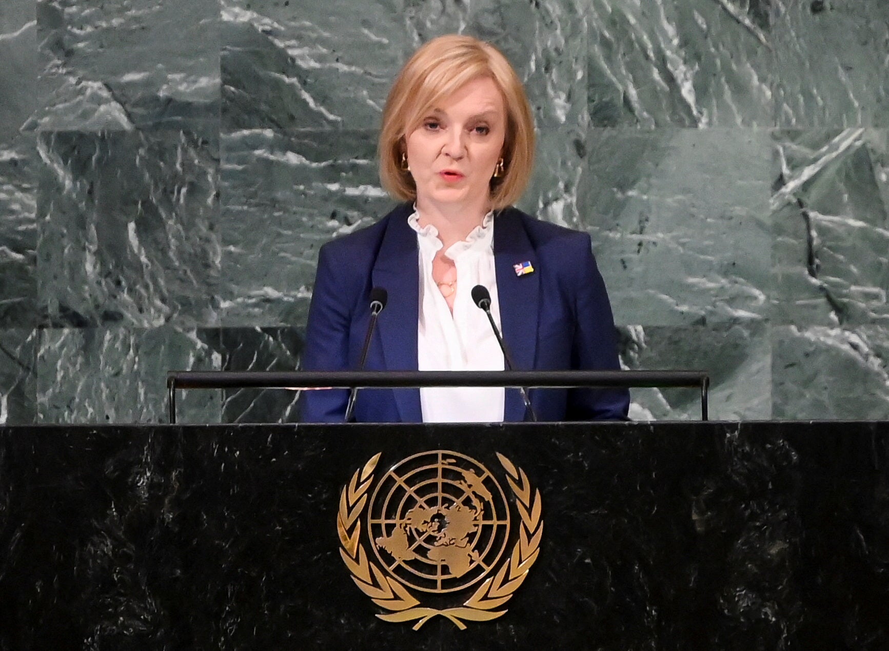 Liz Truss at the UN General Assembly in New York in September 2022