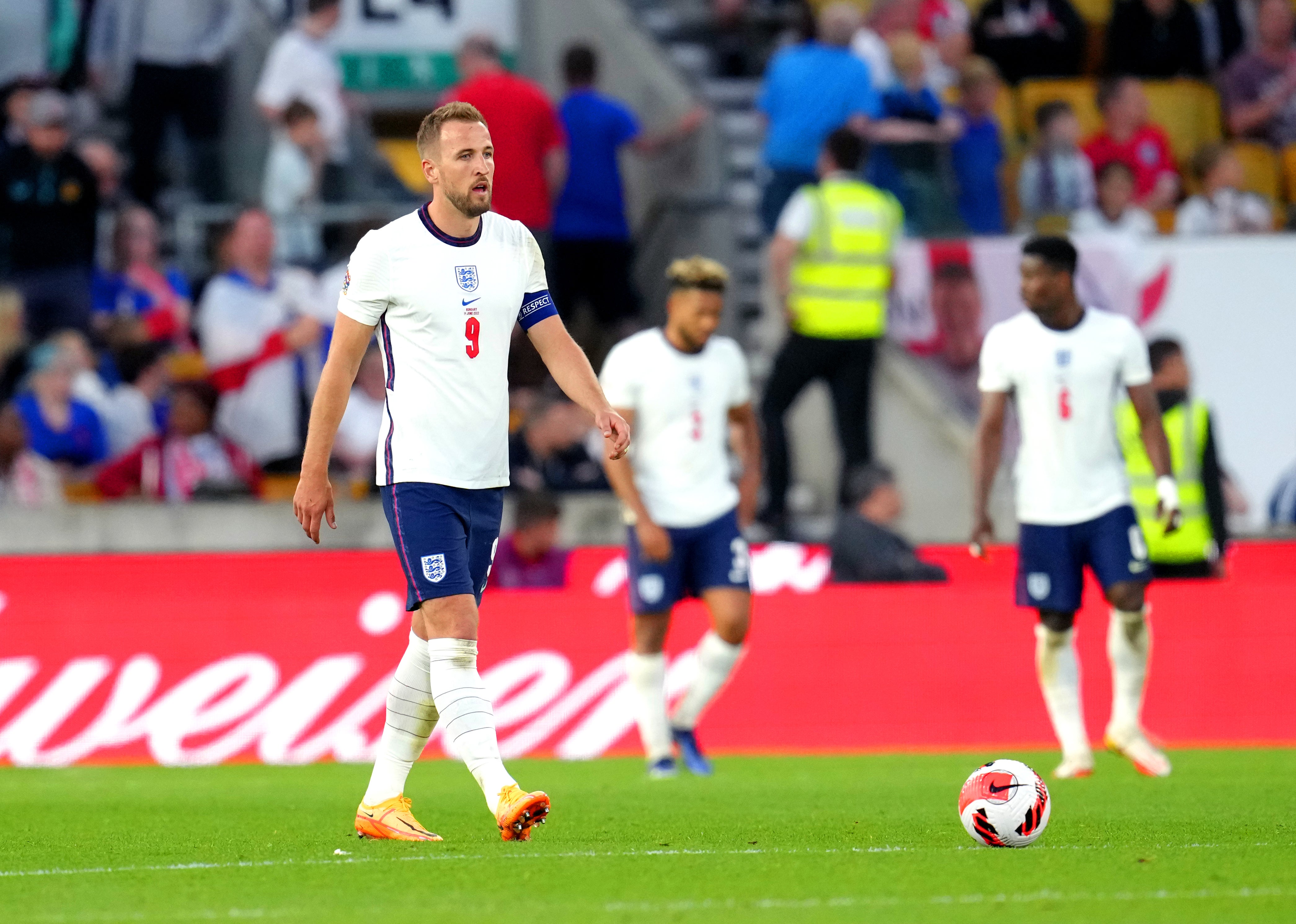 England captain Harry Kane and his team-mates were left dejected by a poor run of results in June (Nick Potts/PA)