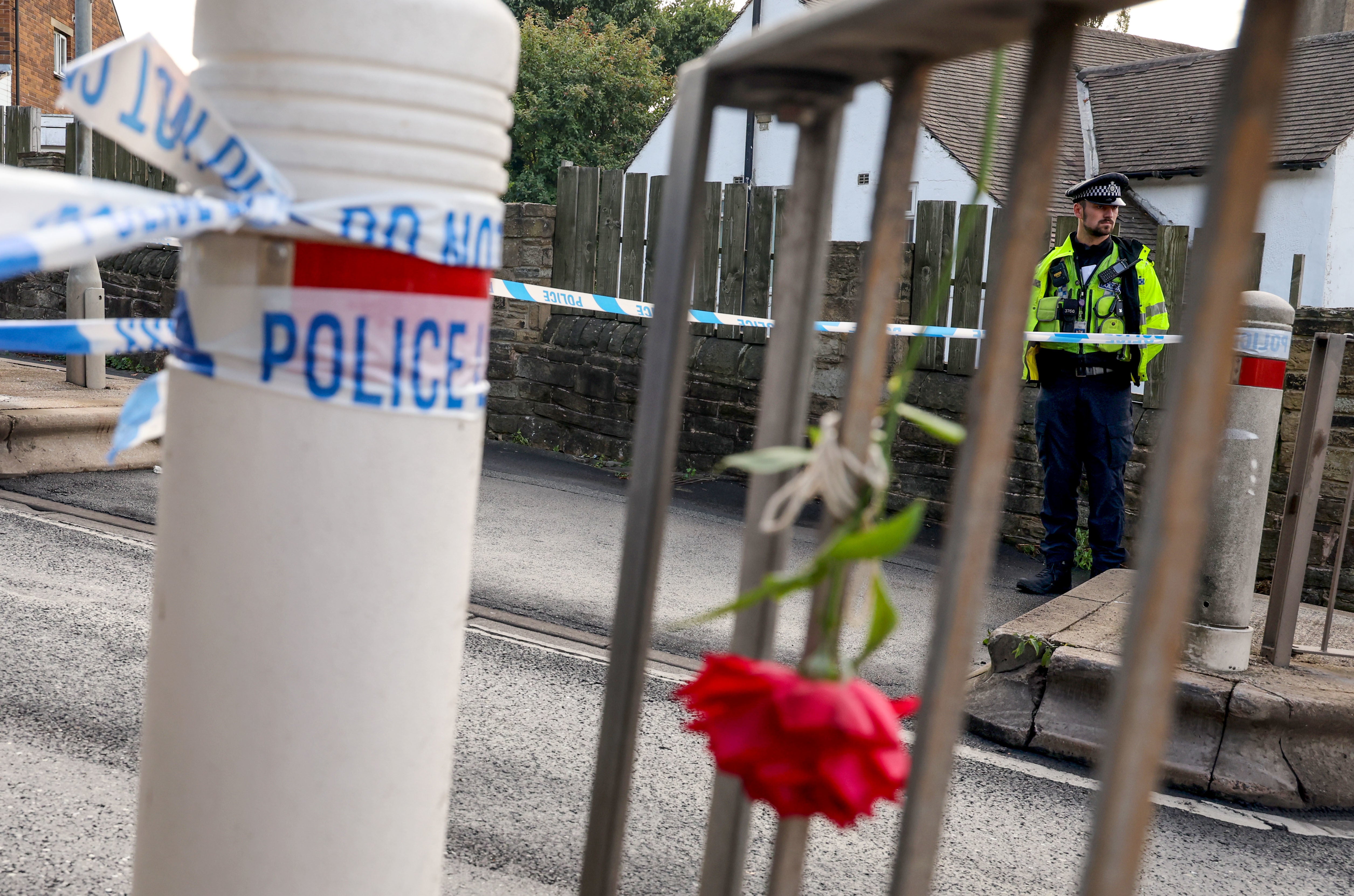 The scene of the stabbing in Huddersfield (Nigel Roddis/PA)