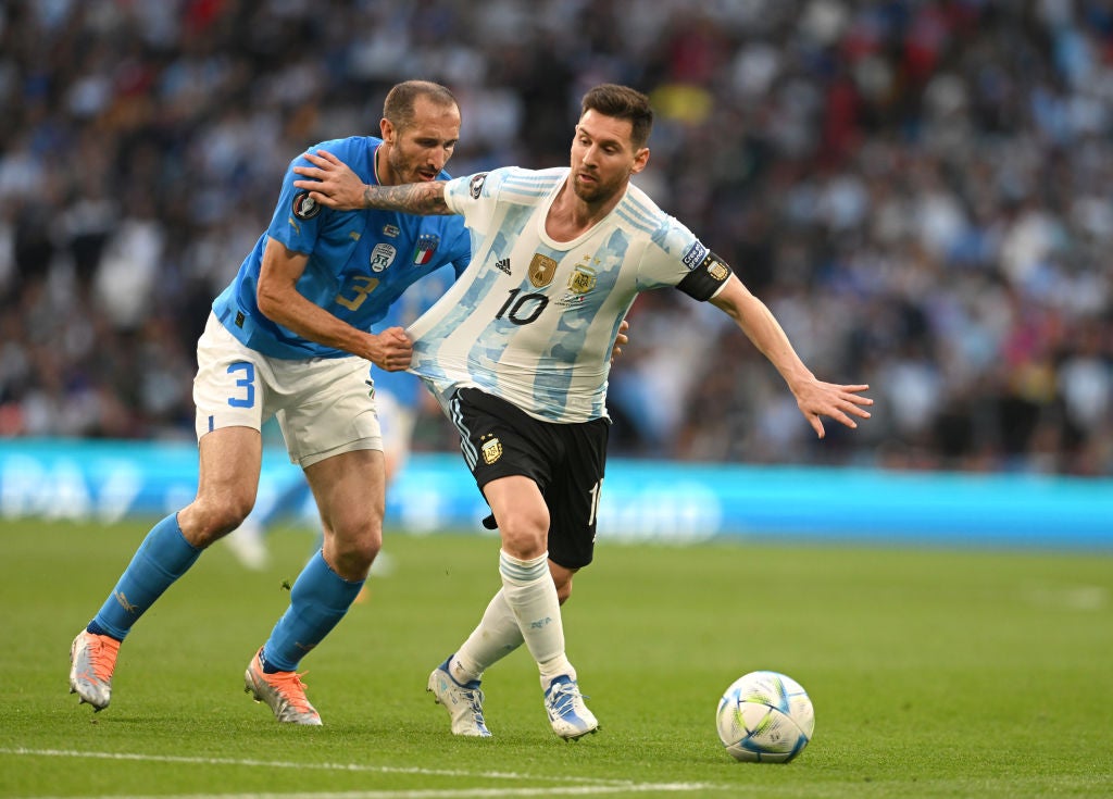 Italy legend Giorgio Chiellini (left) never played in the knockout stages of the World Cup