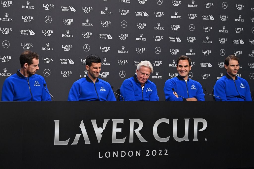 Europe captain Bjorg alongside his team