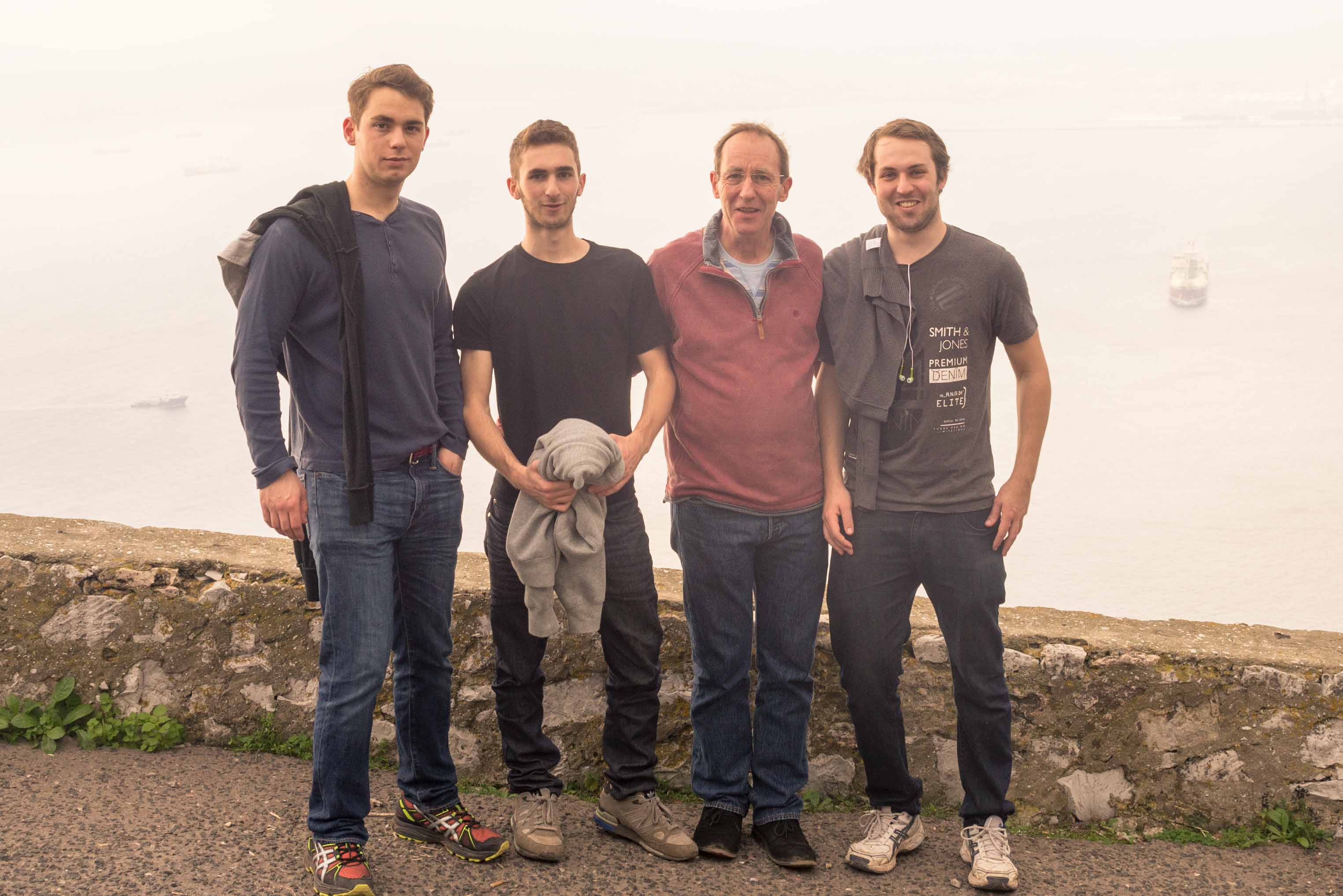 Tim Mason (left, middle) with his brothers and father