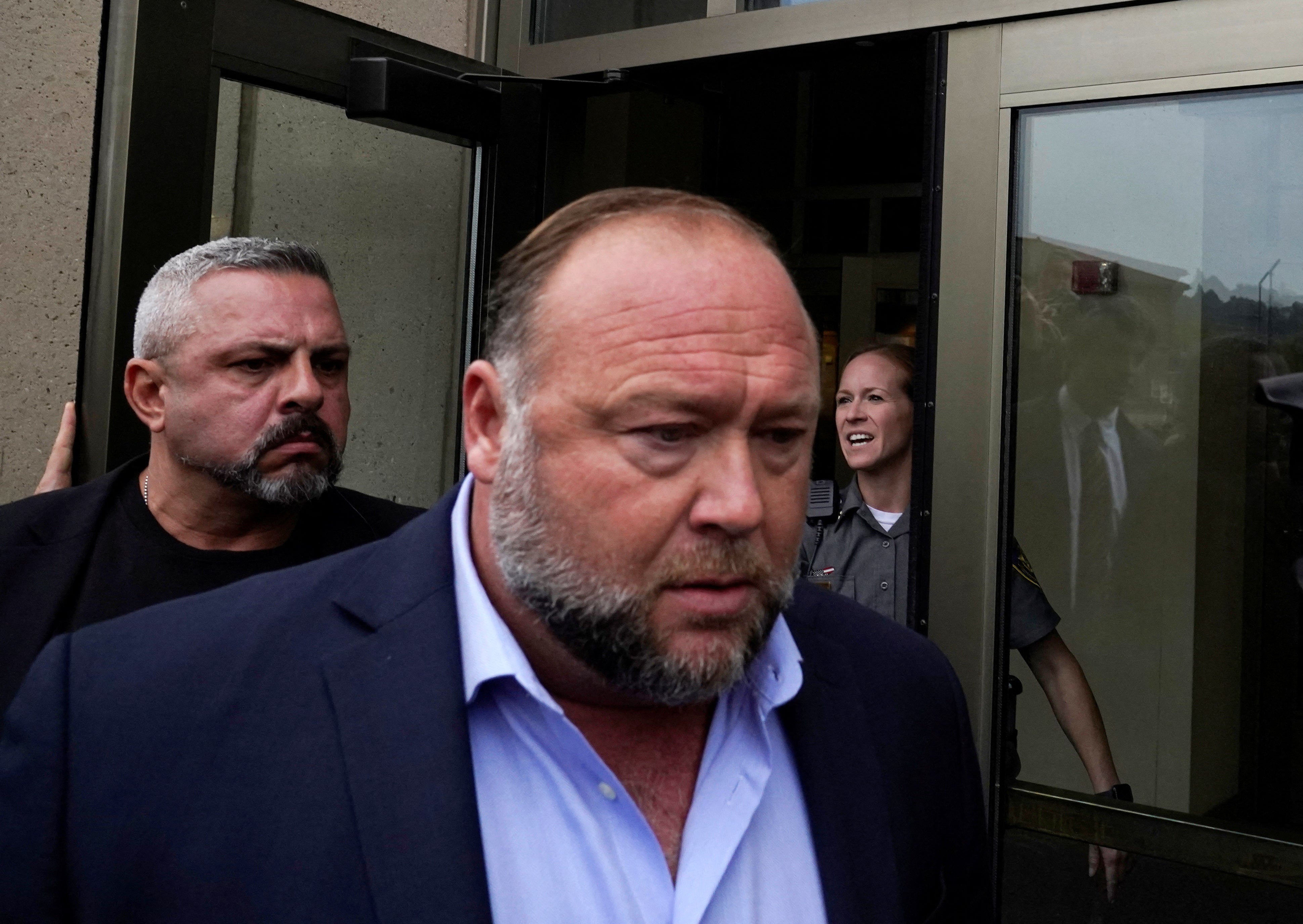 Alex Jones arrives at the court house as he faces a second defamation trial over Sandy Hook