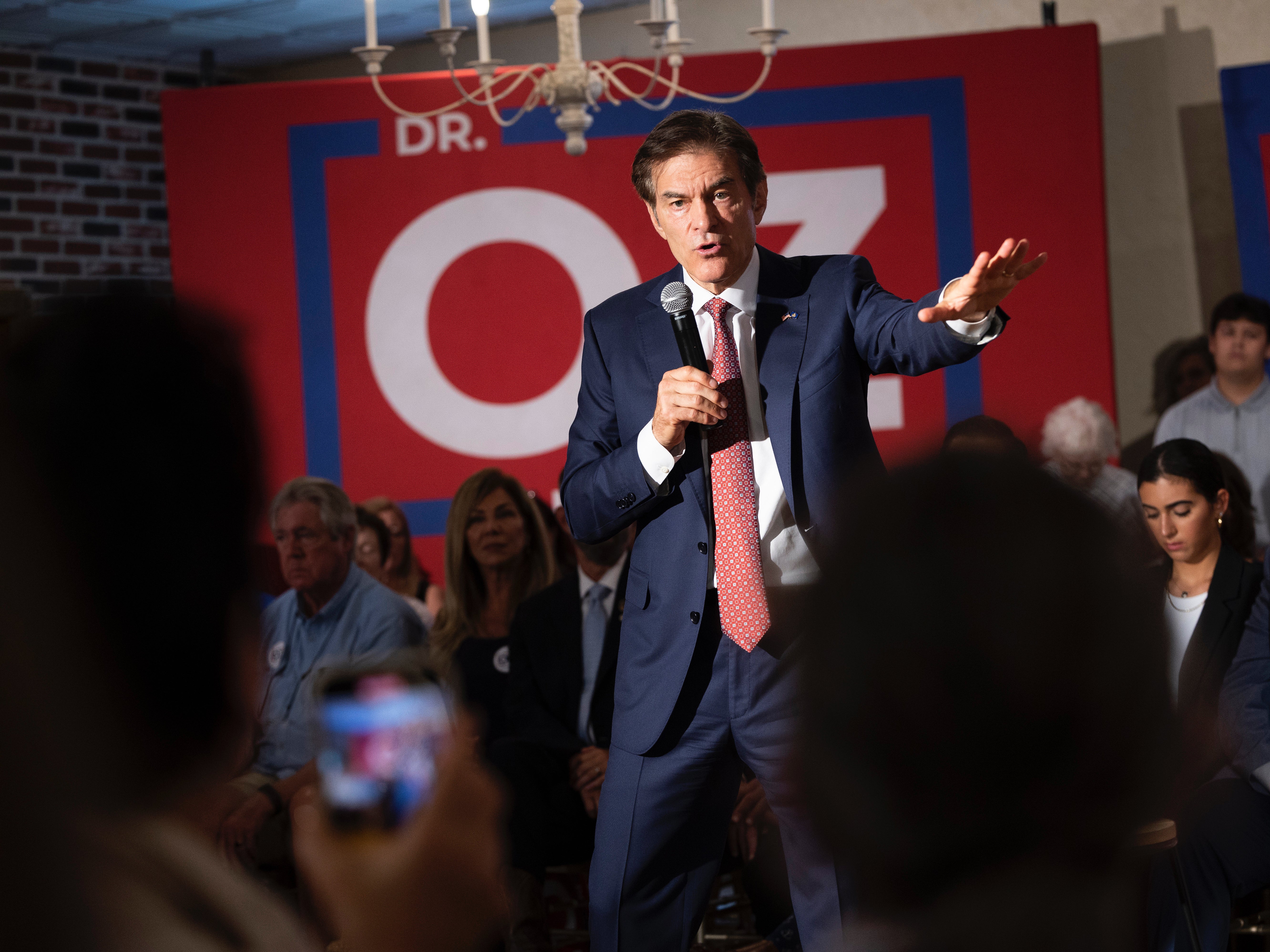 Republican Senate candidate Dr Mehmet Oz, a Republican speaking at a rally in Pennsylvania