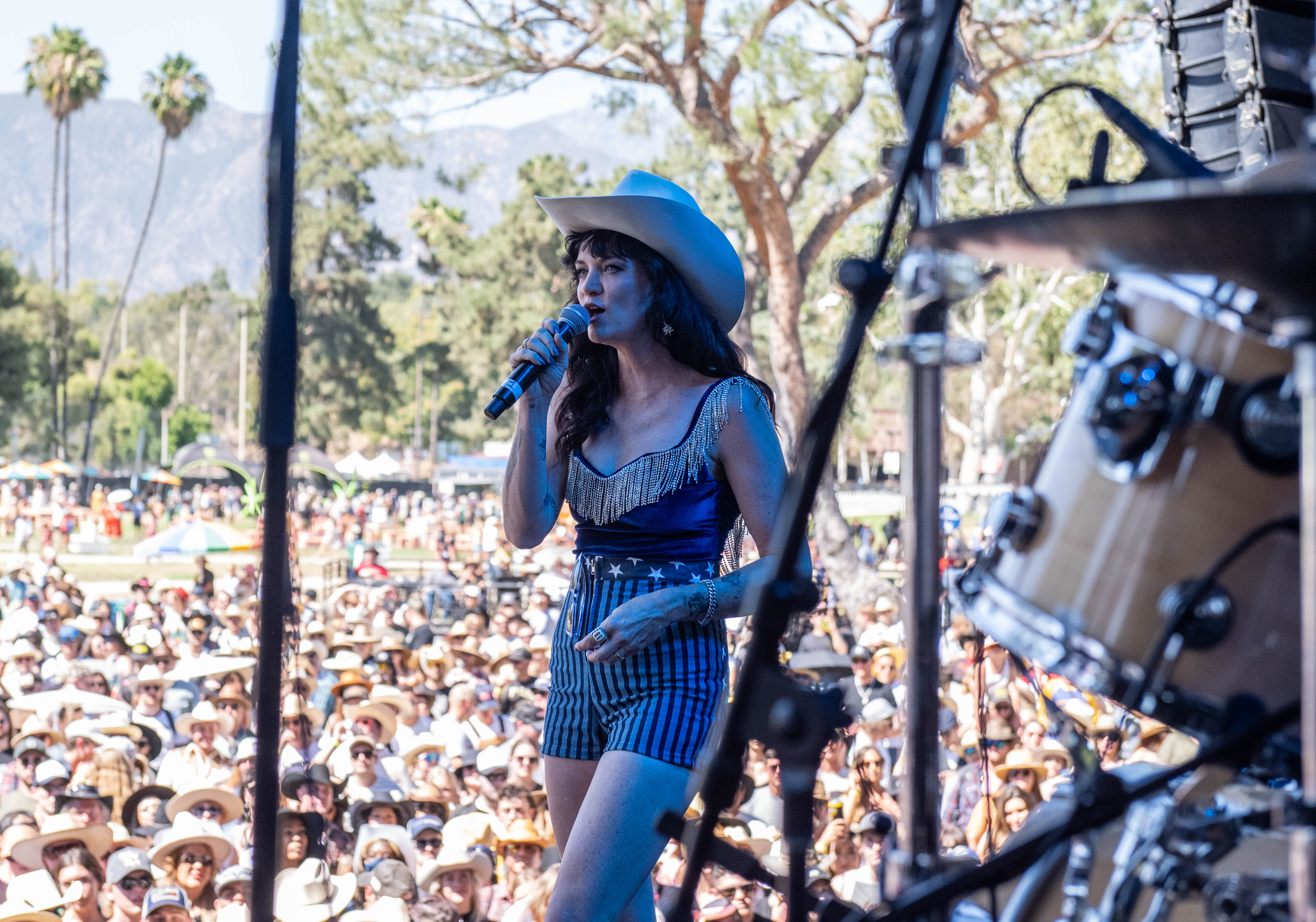 Nikki Lane performing at a festival this year (2022)